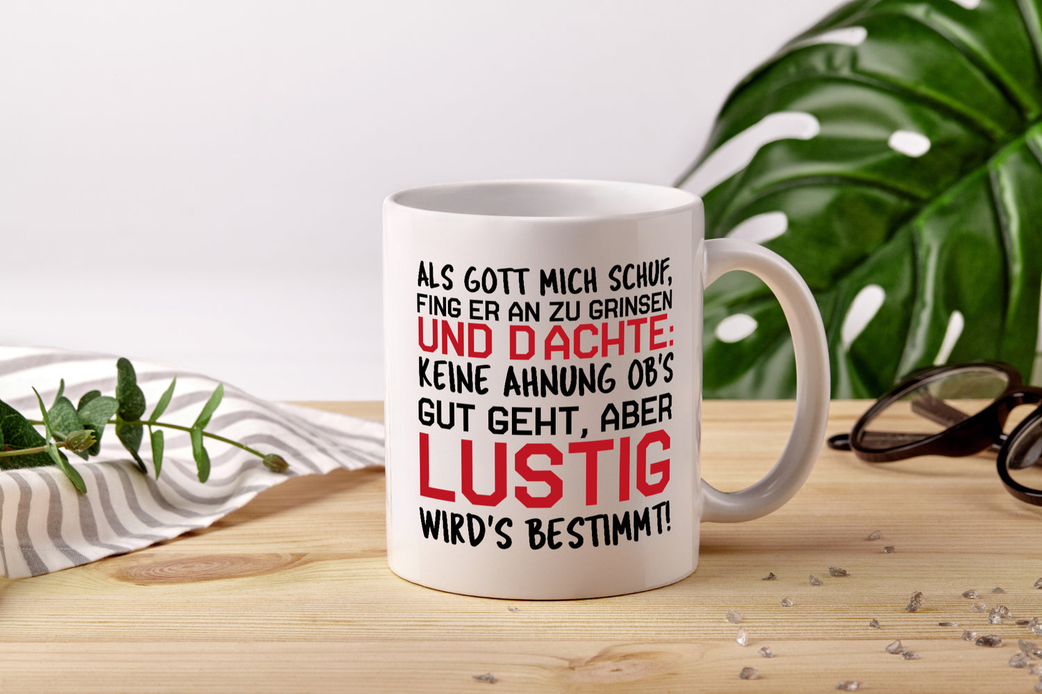 Als Gott mich Schuf - Tasse Weiß - Kaffeetasse / Geschenk / Familie