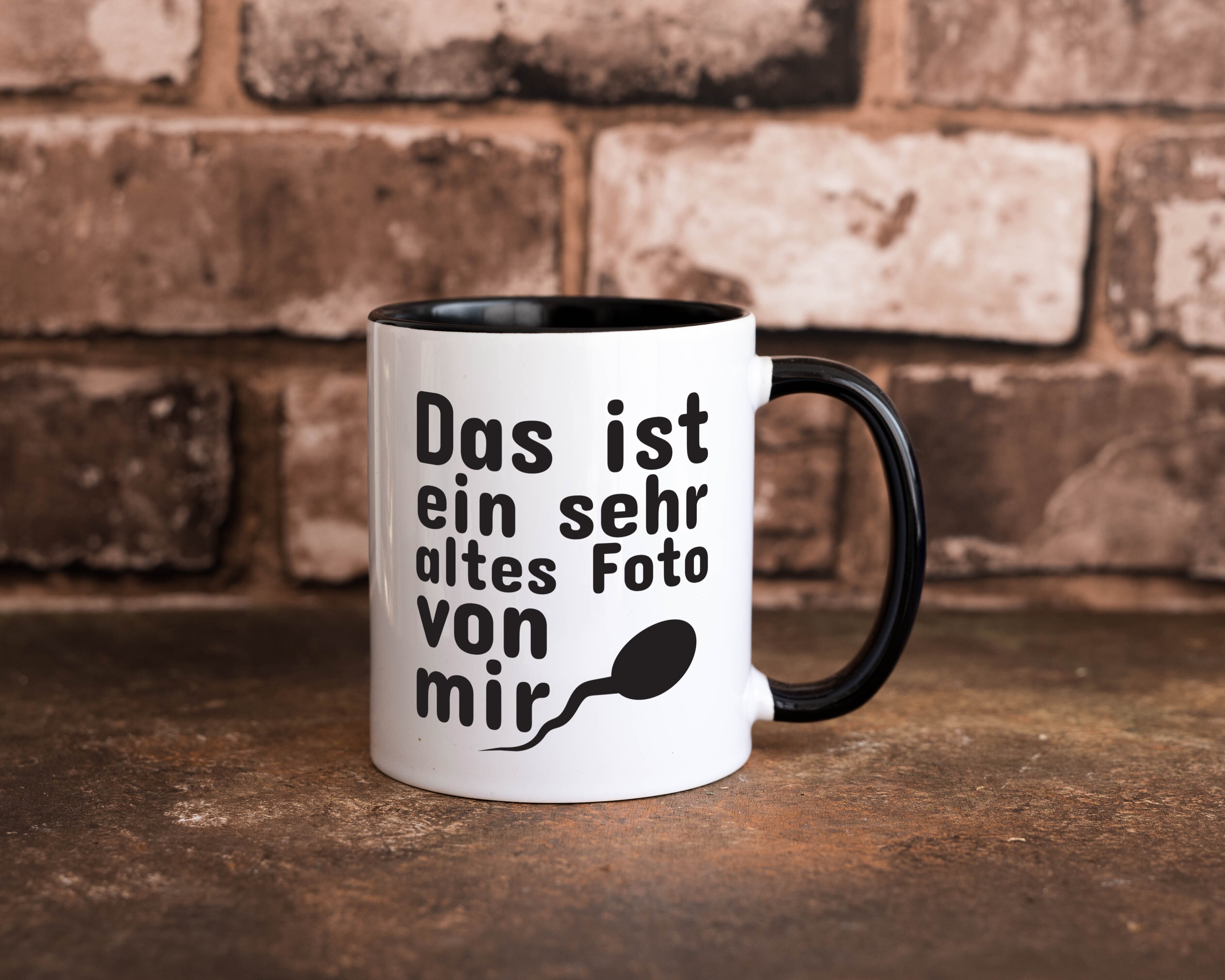 Sehr altes Foto von mir | lustige Tasse | Männer Humor Tasse Weiß - Schwarz - Kaffeetasse / Geschenk / Familie