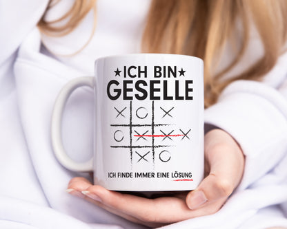 Löse Probleme: Geselle | Handwerker - Tasse Weiß - Kaffeetasse / Geschenk / Familie