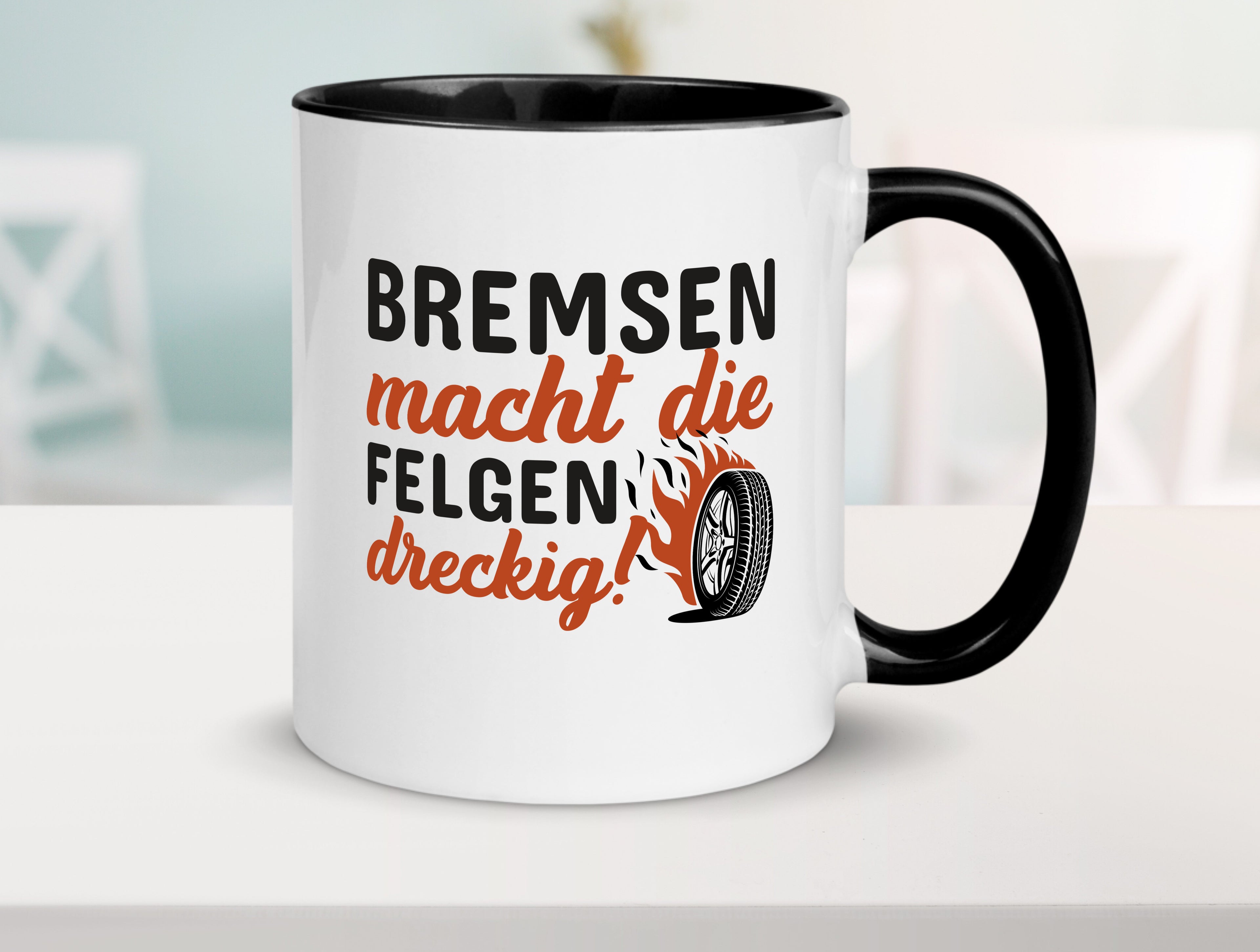 Tuning | Autofan | Motorsport | Tacho | Auto Tuner Tasse Weiß - Schwarz - Kaffeetasse / Geschenk / Familie