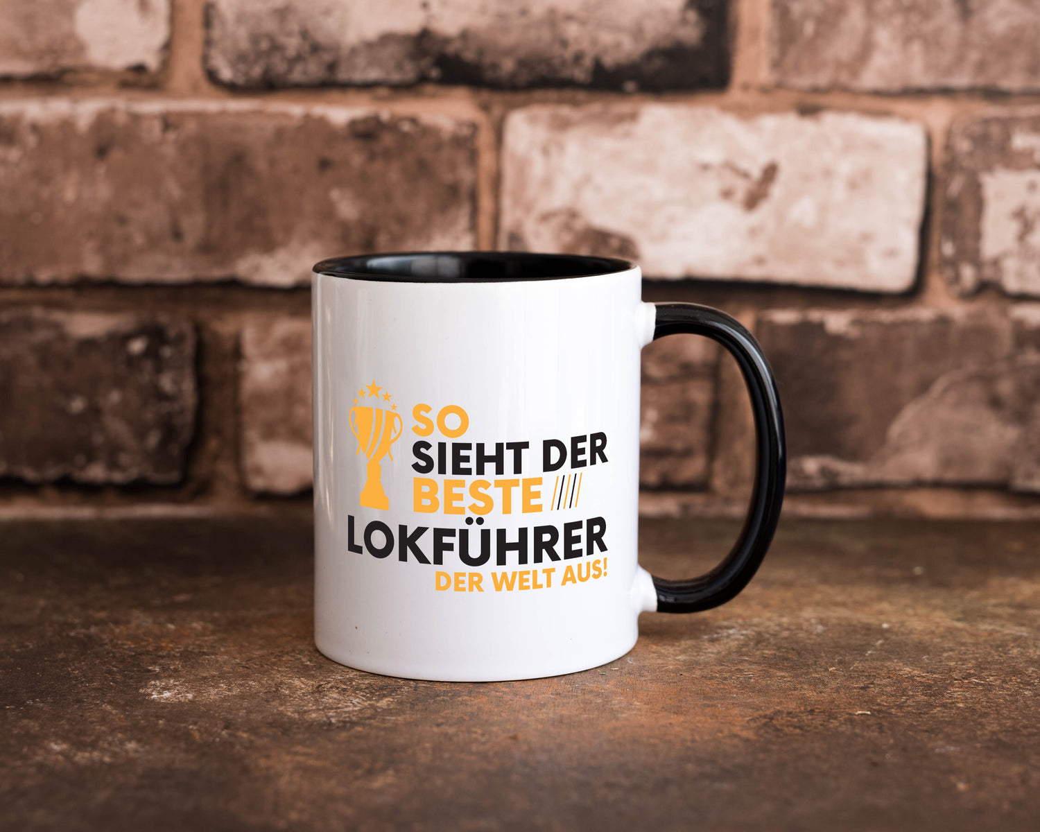 Der Weltbeste Lokführer | Zug | Beruf Tasse Weiß - Schwarz - Kaffeetasse / Geschenk / Familie