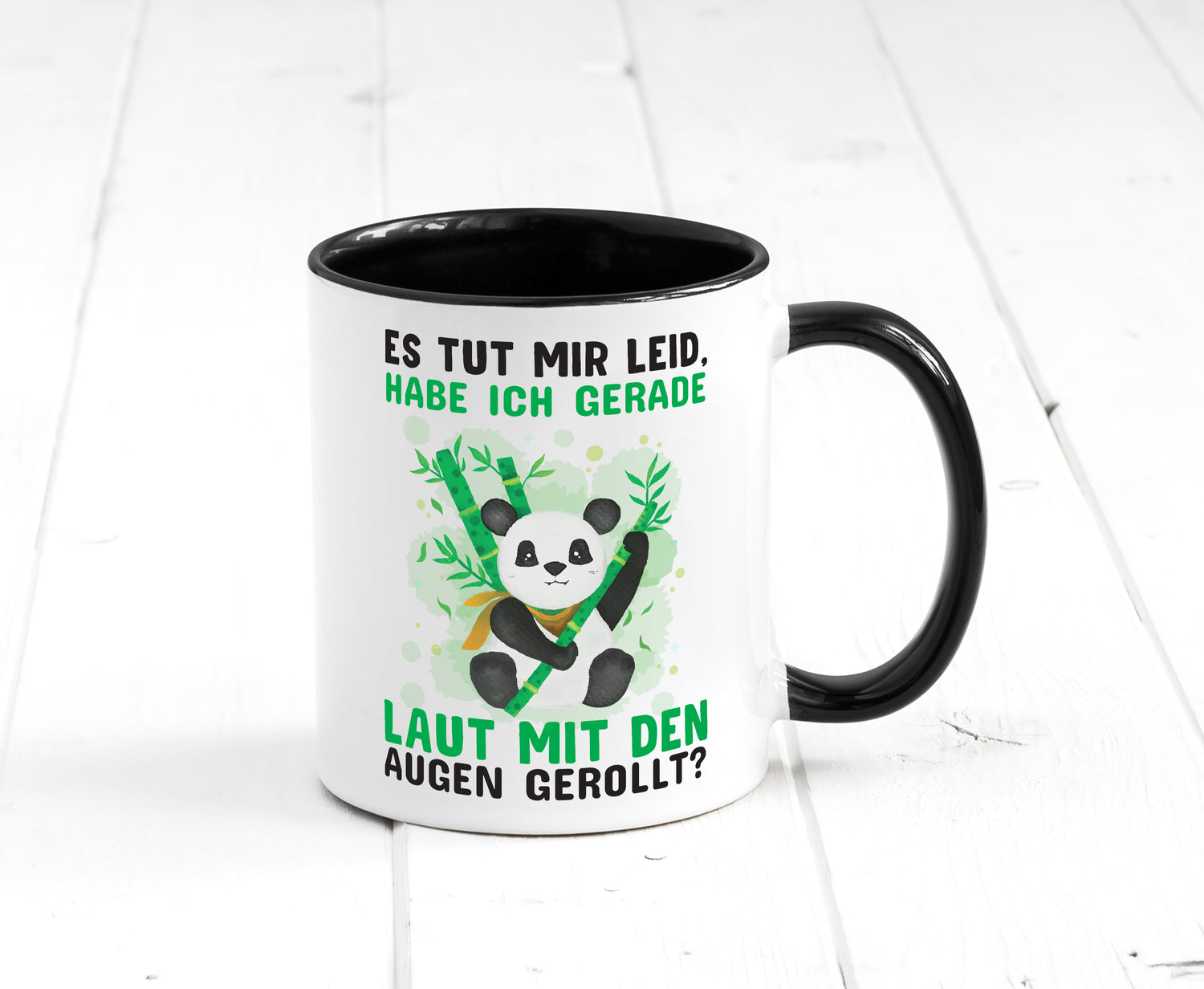 Genervter Panda | Büro Tasse | Kollegen | Arbeit Tasse Weiß - Schwarz - Kaffeetasse / Geschenk / Familie