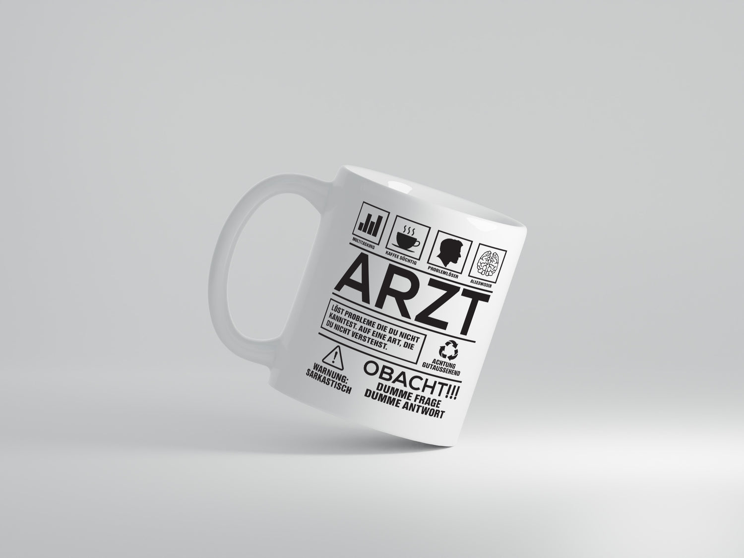 Achtung Probleme Arzt | Medizin | Doktor | Facharzt - Tasse Weiß - Kaffeetasse / Geschenk / Familie