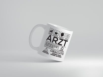 Achtung Probleme Arzt | Medizin | Doktor | Facharzt - Tasse Weiß - Kaffeetasse / Geschenk / Familie