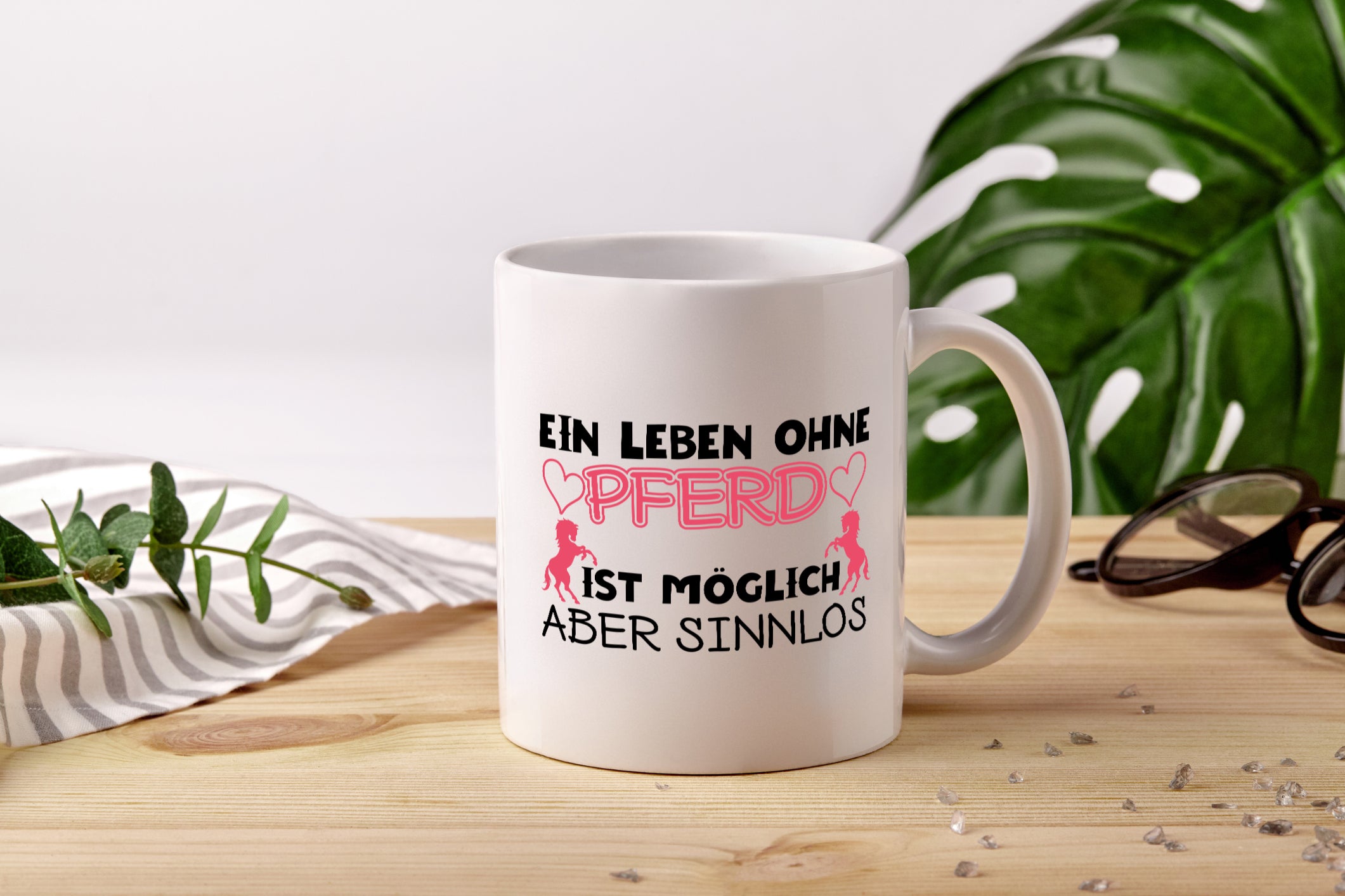 Leben ohne Pferd | Reiter Tasse | Pferde Liebe | Reiten - Tasse Weiß - Kaffeetasse / Geschenk / Familie