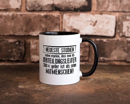 Neuste Studien: Abteilungsleiter| Führungskraft Tasse Weiß - Schwarz - Kaffeetasse / Geschenk / Familie