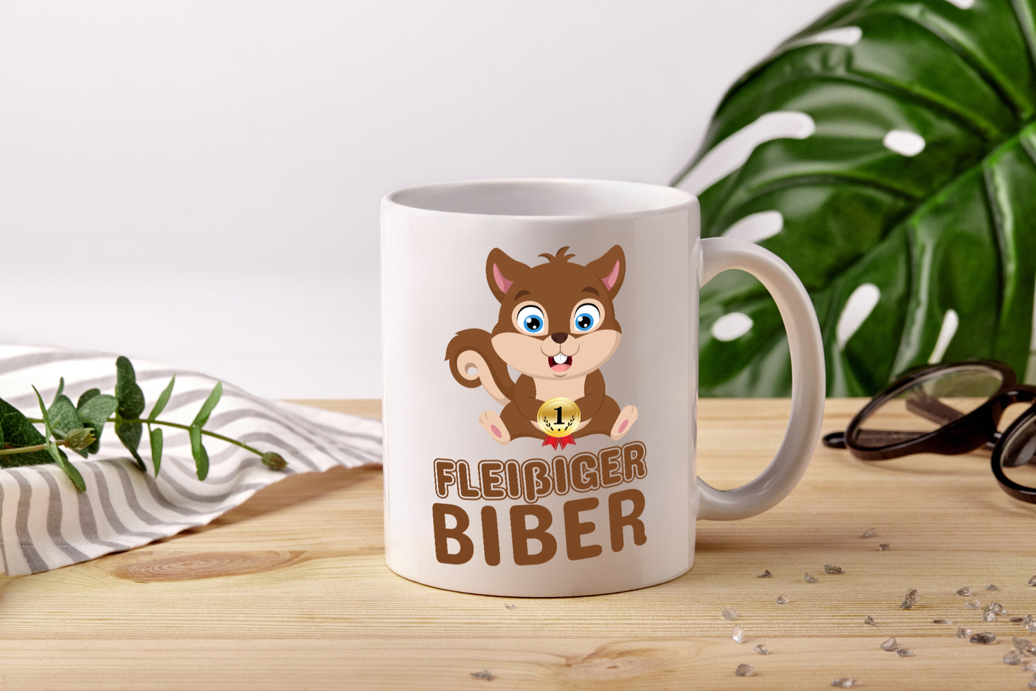 Fleißiger Biber | Motiv Tasse | Kinder Geburtstag - Tasse Weiß - Kaffeetasse / Geschenk / Familie