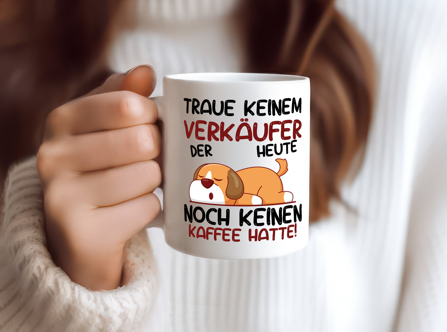 Traue keinem Verkäufer | Kollege | Verkaufsjob - Tasse Weiß - Kaffeetasse / Geschenk / Familie