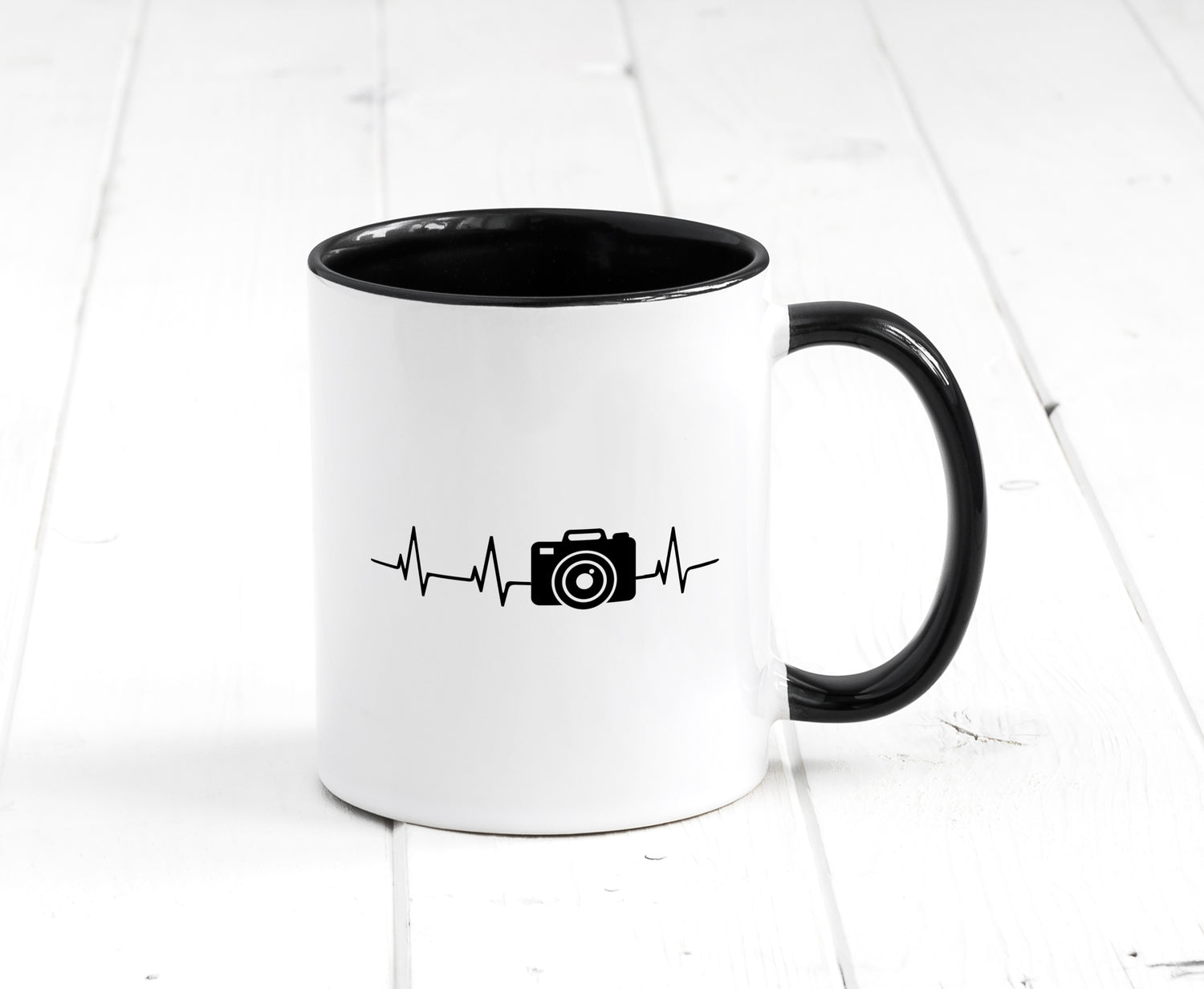 Fotografie Herzschlag | Kamera | Fotograf | Fotos Tasse Weiß - Schwarz - Kaffeetasse / Geschenk / Familie