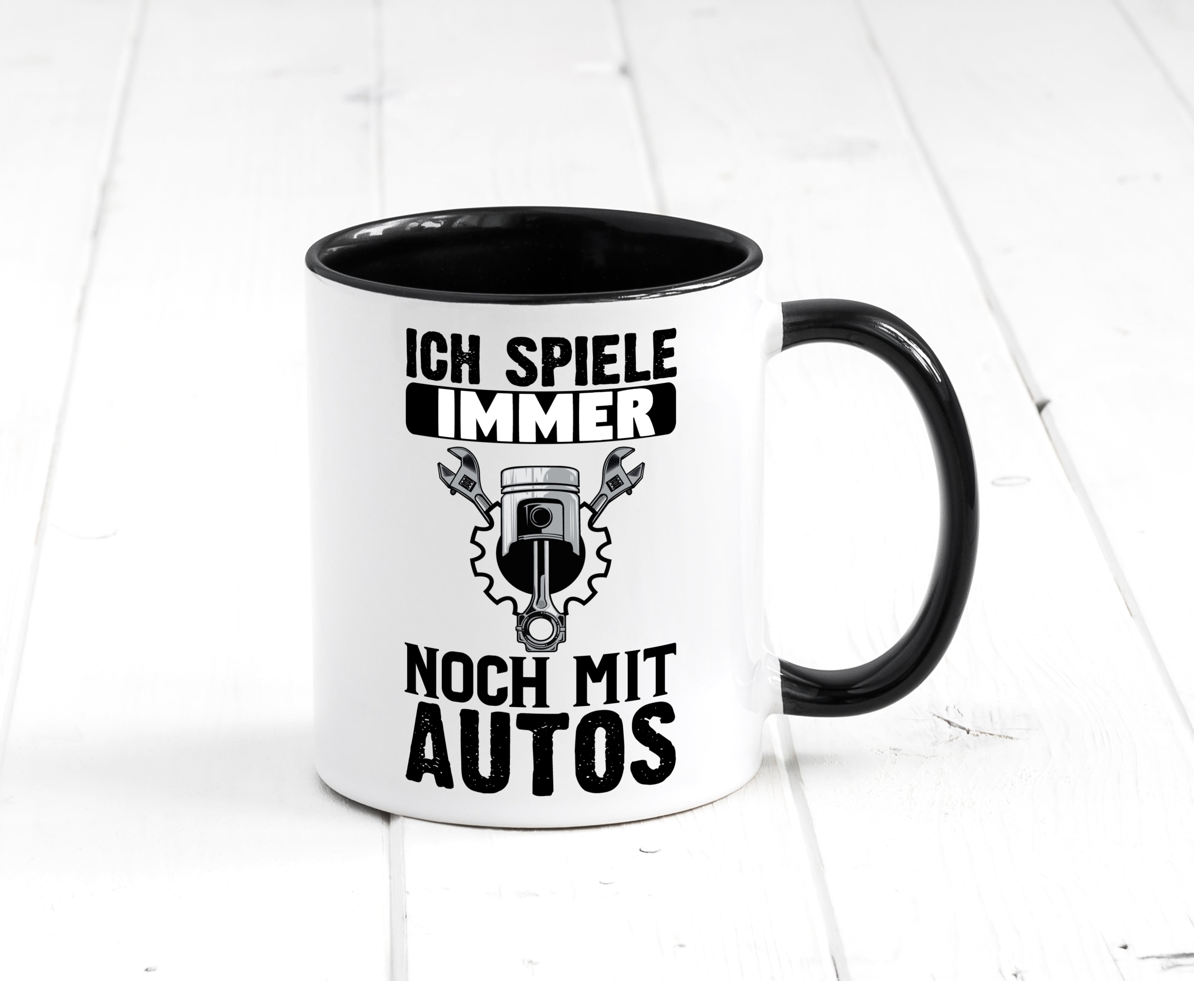 Autoschrauber Tasse | Mechaniker Humor | KFZ Spruch Tasse Weiß - Schwarz - Kaffeetasse / Geschenk / Familie