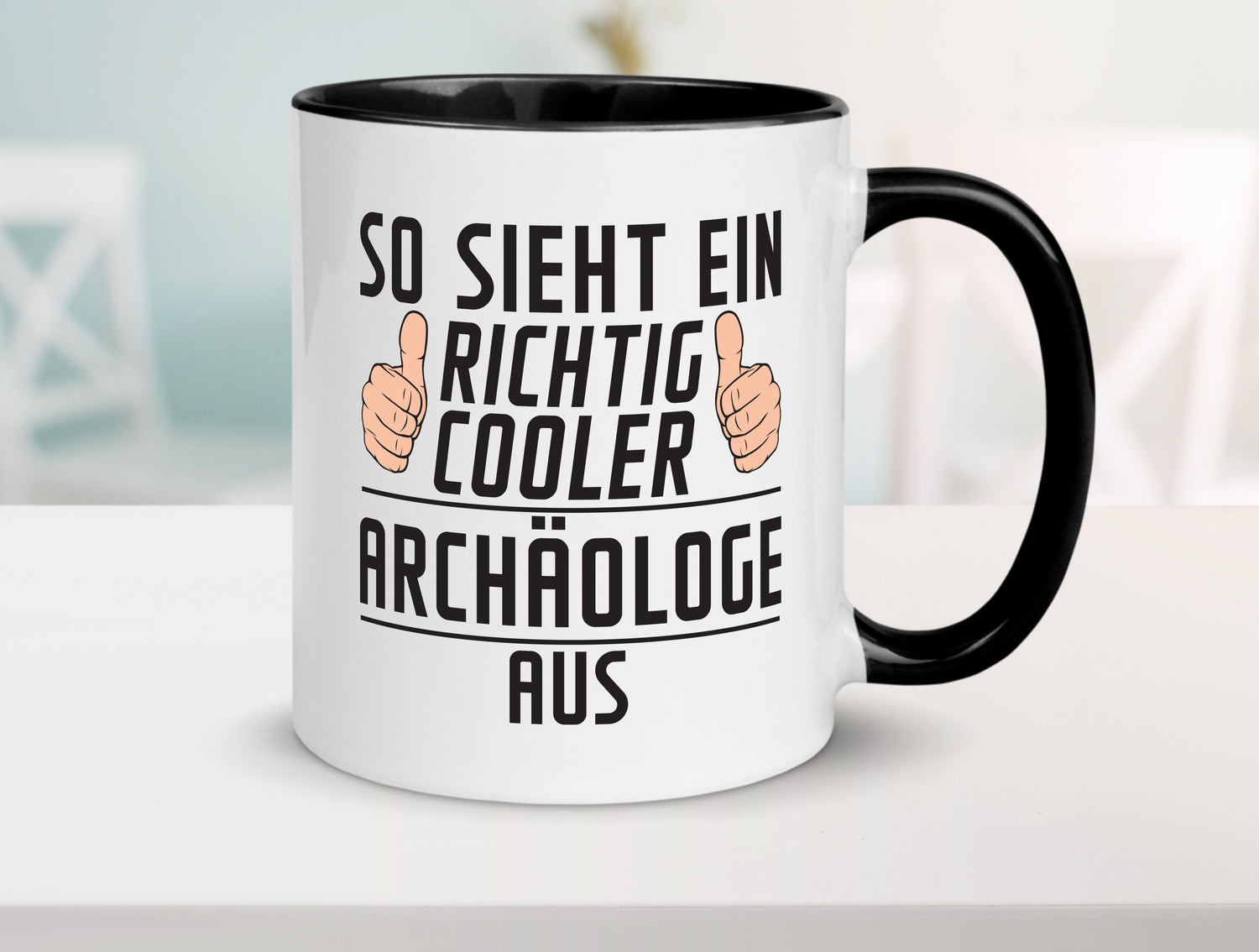 Richtig Cooler Archäologe | Archäologie | Forscher Tasse Weiß - Schwarz - Kaffeetasse / Geschenk / Familie