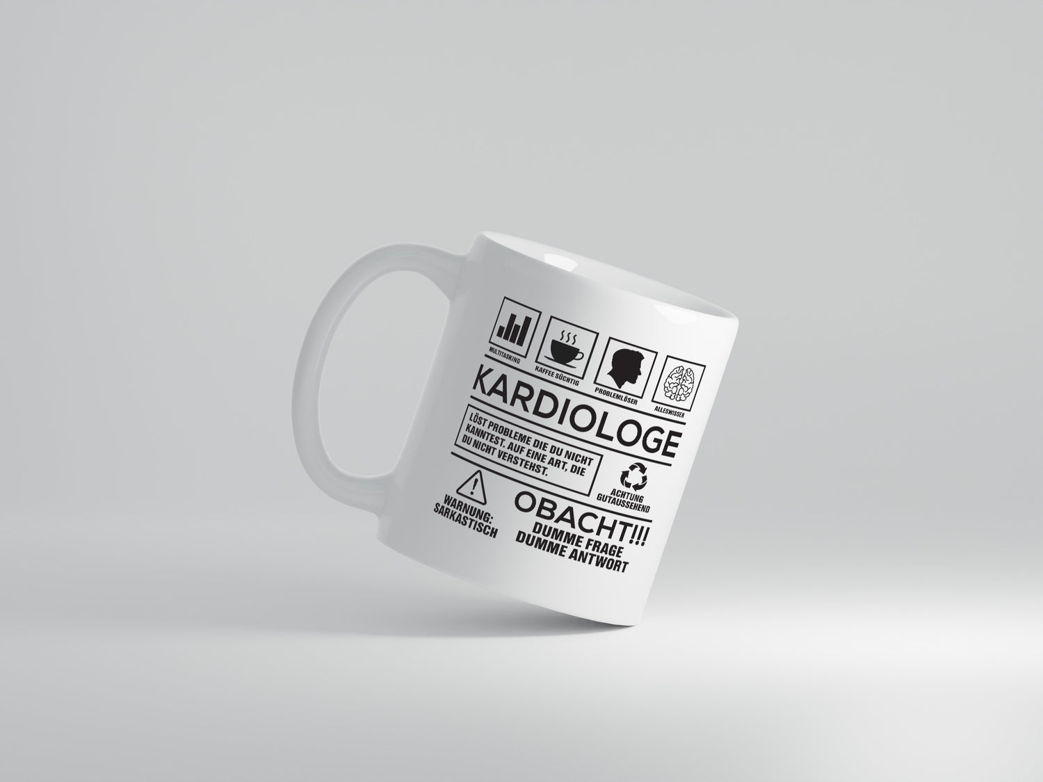 Achtung Probleme Kardiologe | Kardiologie - Tasse Weiß - Kaffeetasse / Geschenk / Familie