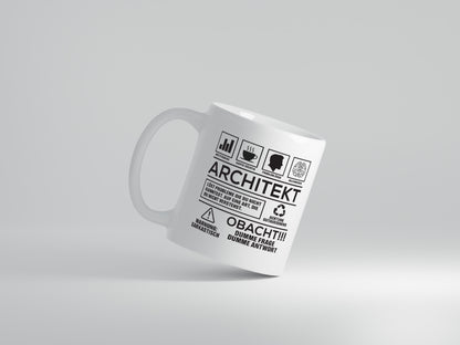 Achtung Probleme Architekt | Architektur Büro - Tasse Weiß - Kaffeetasse / Geschenk / Familie