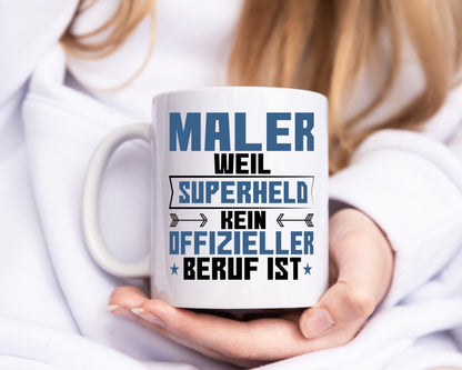 Superheld Maler | Malerei - Tasse Weiß - Kaffeetasse / Geschenk / Familie