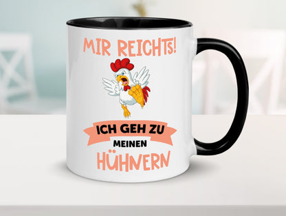 Meine Hühner | Bauernhof | Stall | lustig | Bauer Tasse Weiß - Schwarz - Kaffeetasse / Geschenk / Familie