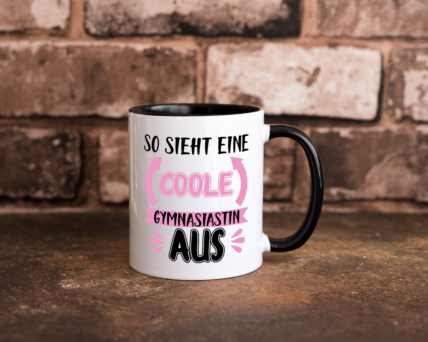 Coole Gymnasiastin | Mädchen Tasse | Schülerin Tasse Weiß - Schwarz - Kaffeetasse / Geschenk / Familie