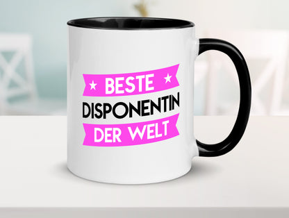 Beste Disponentin | Zuteilerin Tasse Weiß - Schwarz - Kaffeetasse / Geschenk / Familie