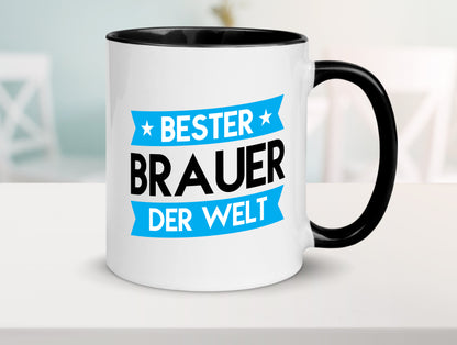 Bester Brauer | Bier Brauer | Brauerei Tasse Weiß - Schwarz - Kaffeetasse / Geschenk / Familie