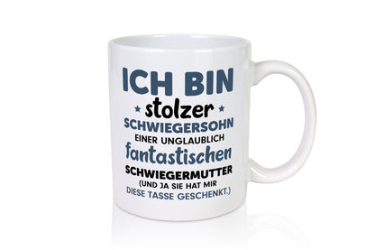 Stolzer Schwiegersohn | Spruch | Schwiegermutter Humor - Tasse Weiß - Kaffeetasse / Geschenk / Familie