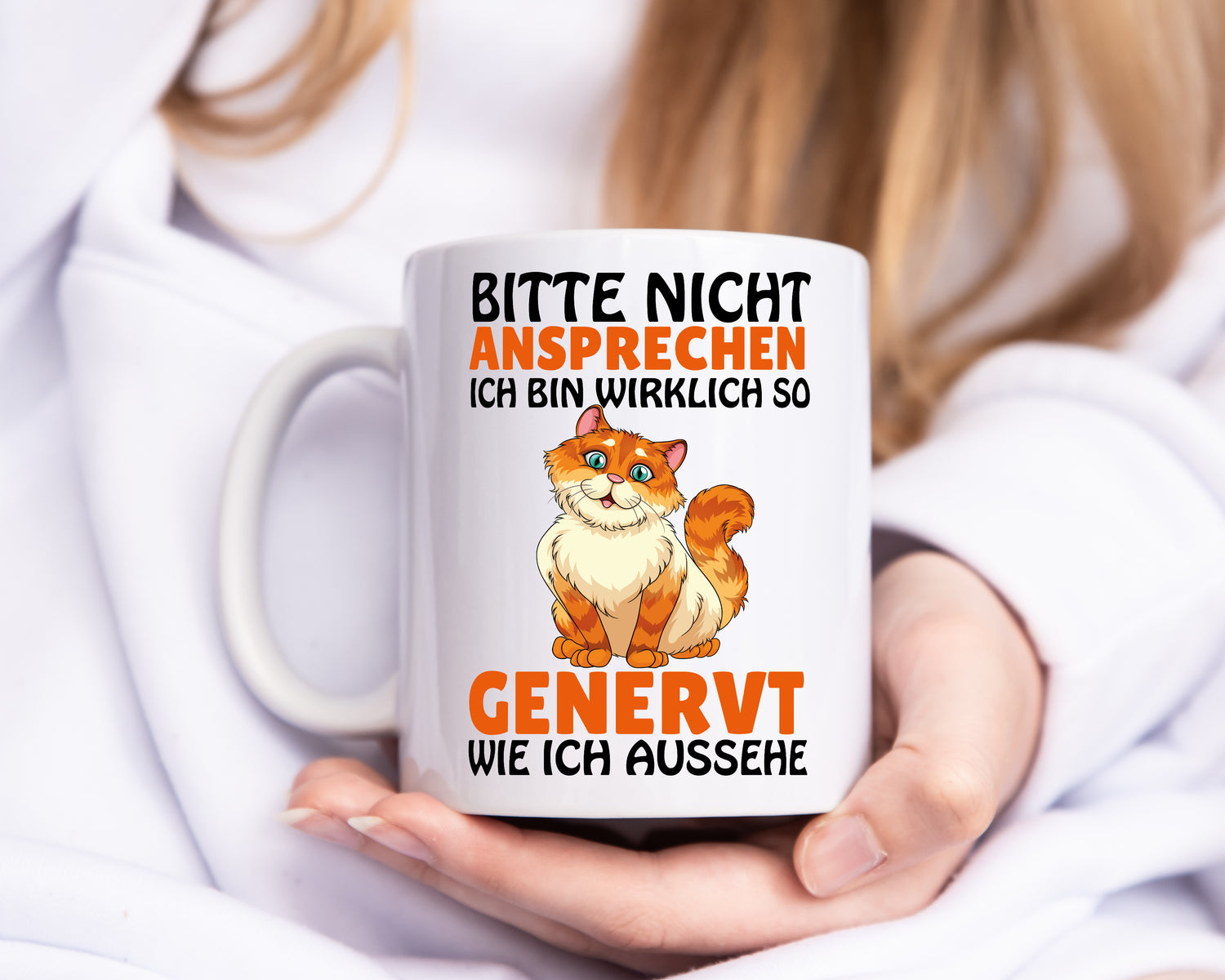 Bitte nicht Ansprechen - Tasse Weiß - Kaffeetasse / Geschenk / Familie