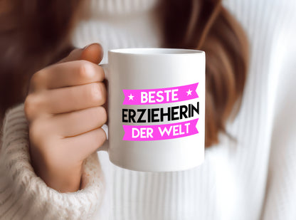 Beste Erzieherin | Pädagogin | Schule - Tasse Weiß - Kaffeetasse / Geschenk / Familie