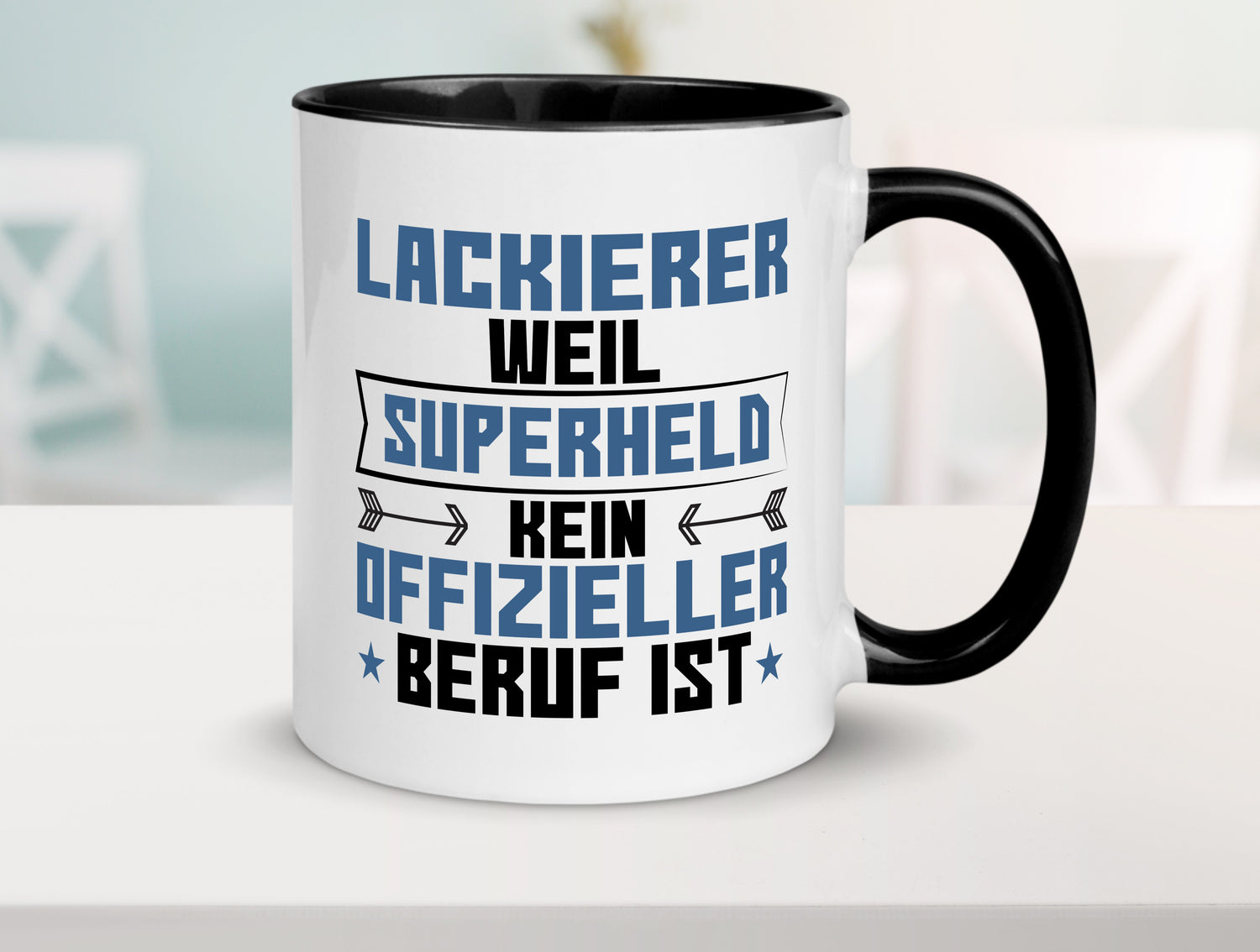 Superheld Lackierer | Definition lackieren Tasse Weiß - Schwarz - Kaffeetasse / Geschenk / Familie