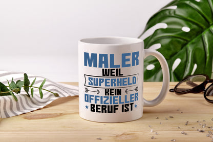 Superheld Maler | Malerei - Tasse Weiß - Kaffeetasse / Geschenk / Familie