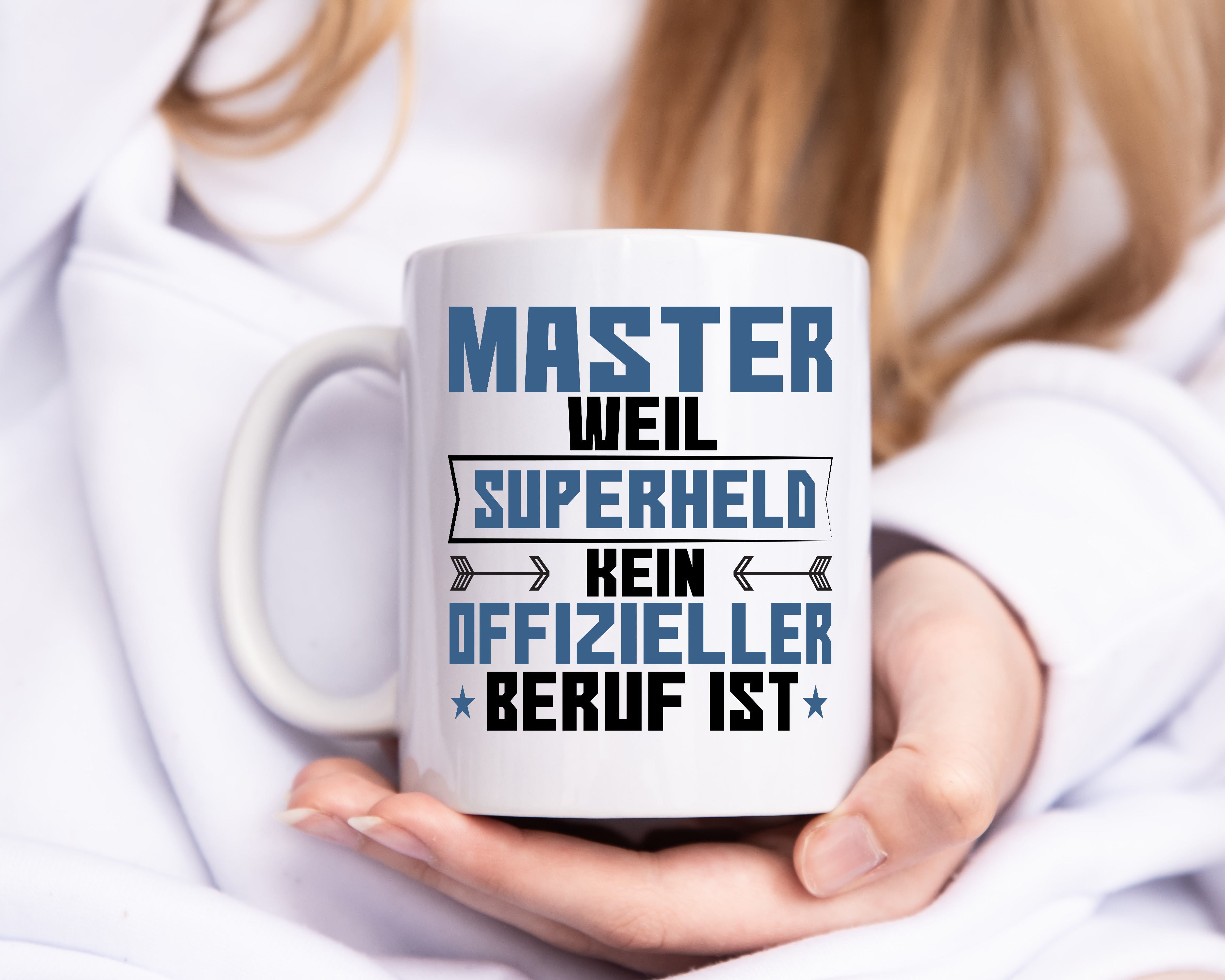 Superheld Master | Universität | Student - Tasse Weiß - Kaffeetasse / Geschenk / Familie