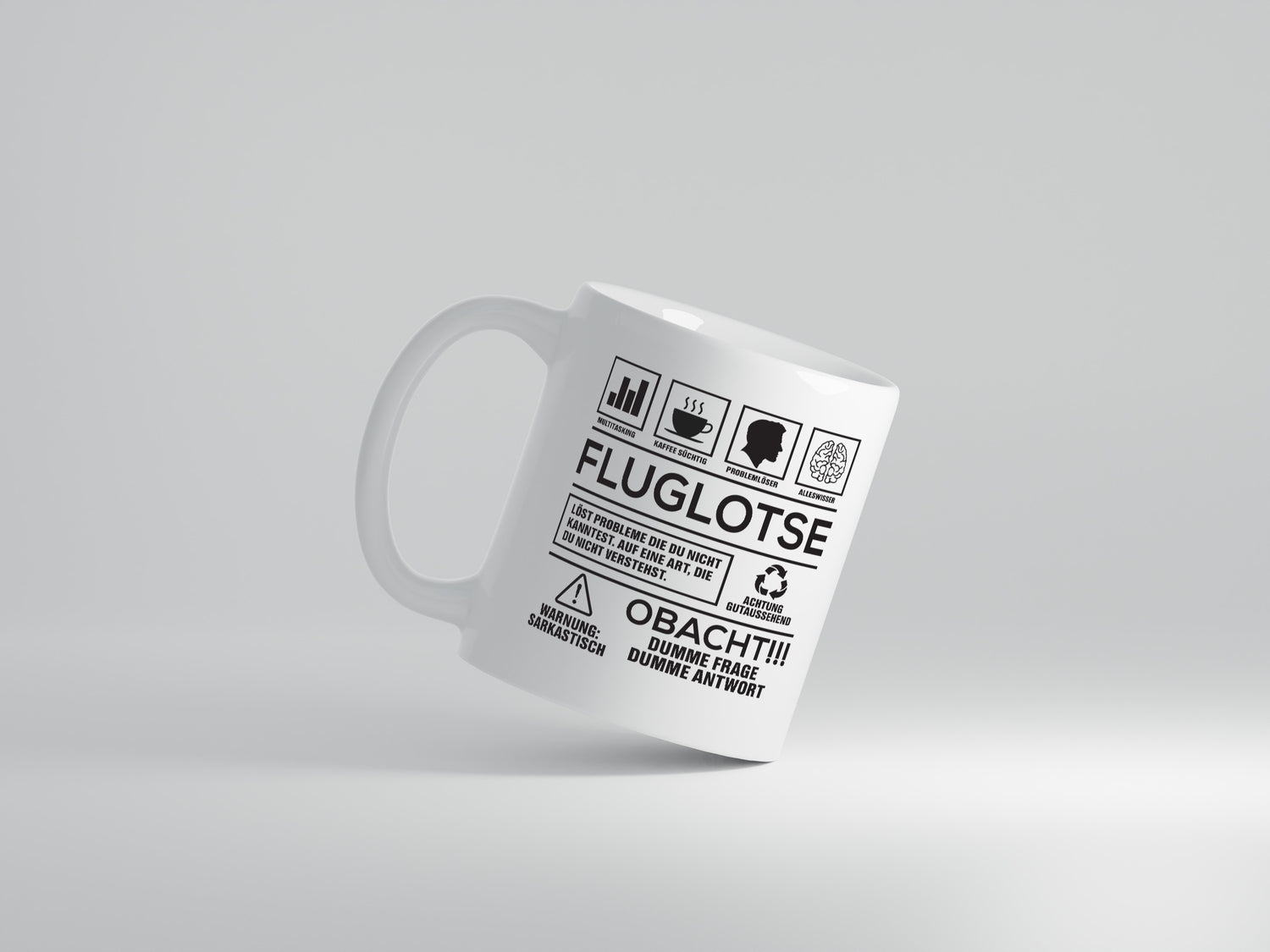 Achtung Probleme Fluglotse | Flugverkehr | Flughafen - Tasse Weiß - Kaffeetasse / Geschenk / Familie