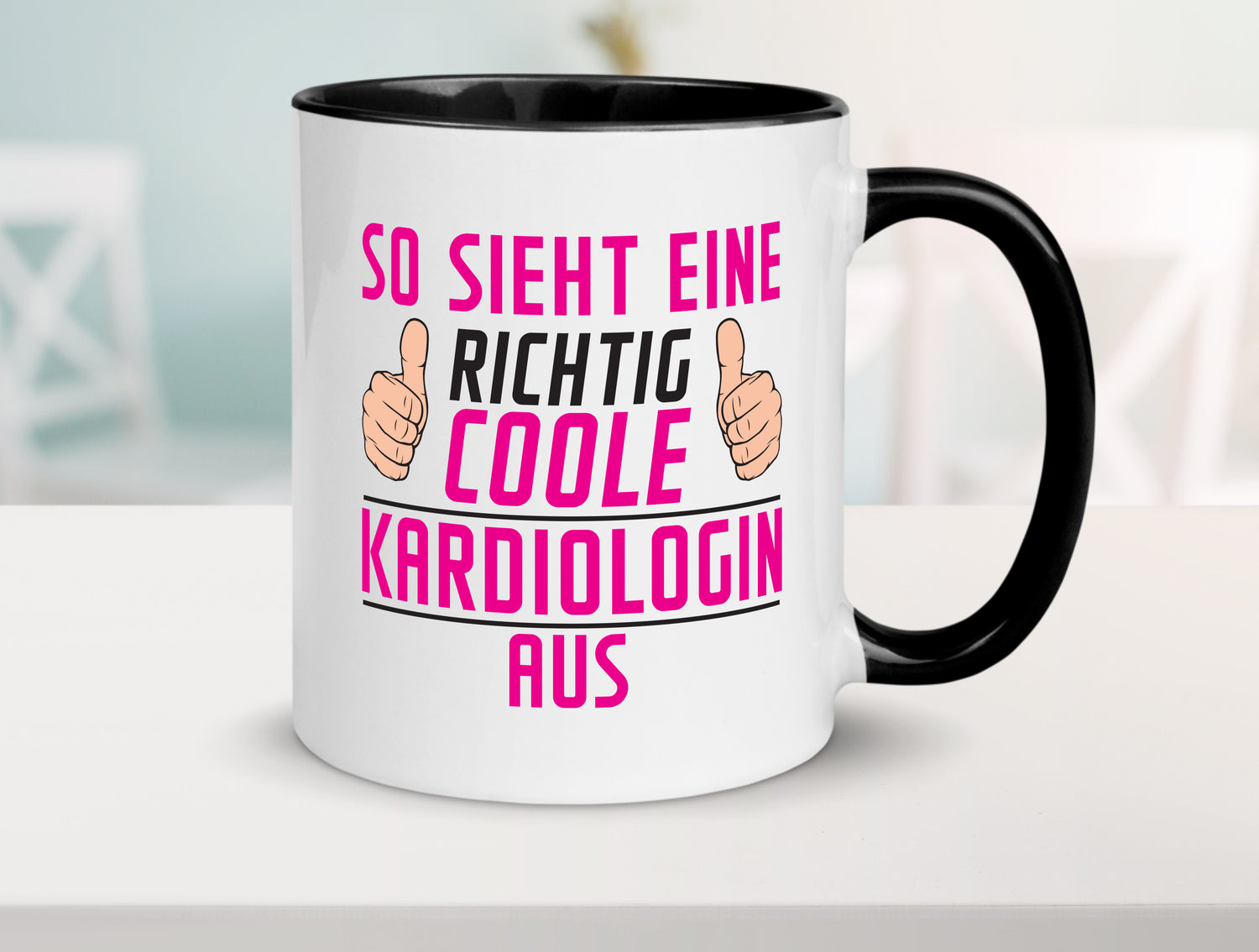 Richtig Coole Kardiologin | Kardiologie Tasse Weiß - Schwarz - Kaffeetasse / Geschenk / Familie