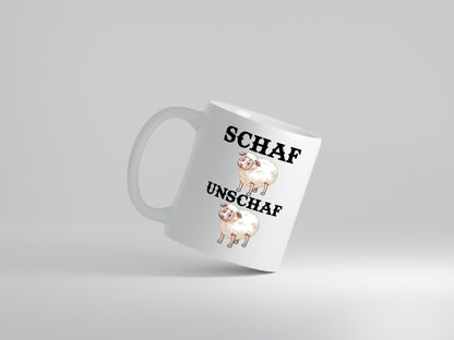 Schaf Unschaf - Tasse Weiß - Kaffeetasse / Geschenk / Familie