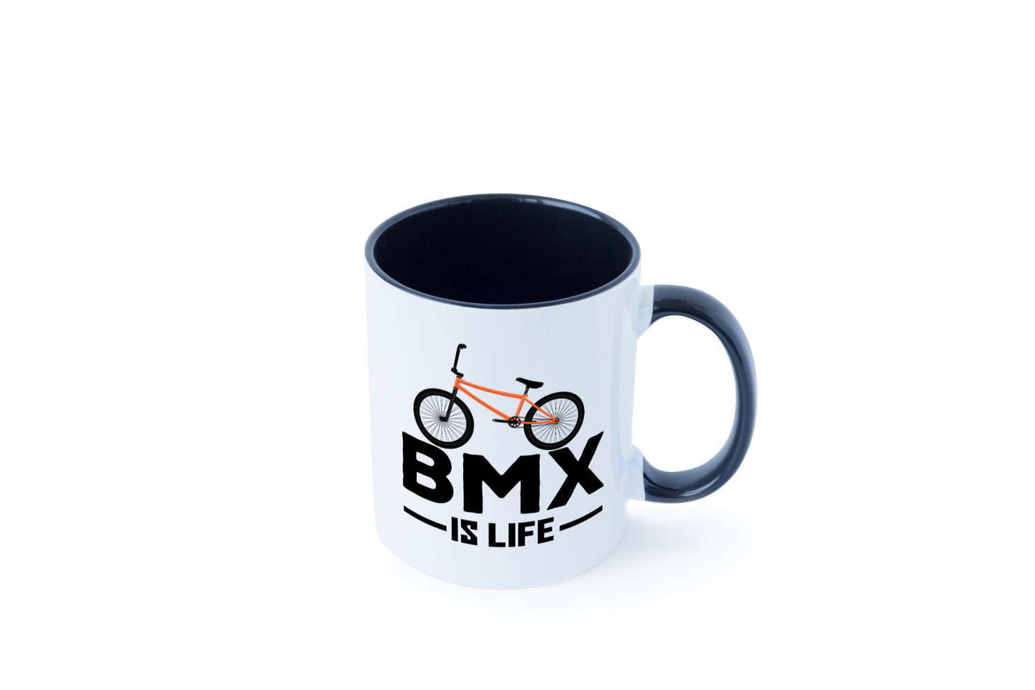 BMX Tasse | BMX is Life | Fahrrad | Rennrad Fahrer Tasse Weiß - Schwarz - Kaffeetasse / Geschenk / Familie