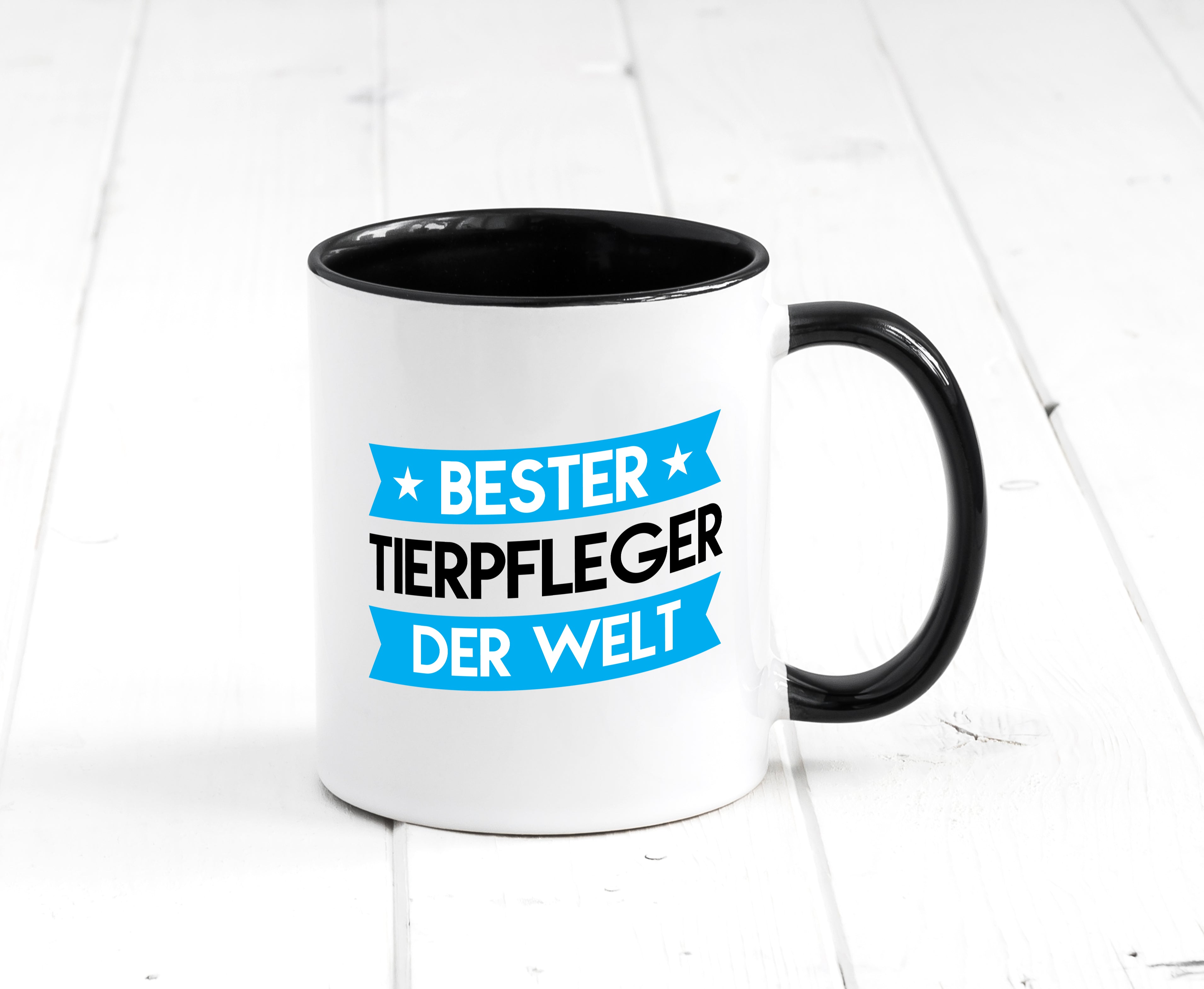 Bester Tierpfleger | Pflegeberuf | Tierheim Tasse Weiß - Schwarz - Kaffeetasse / Geschenk / Familie