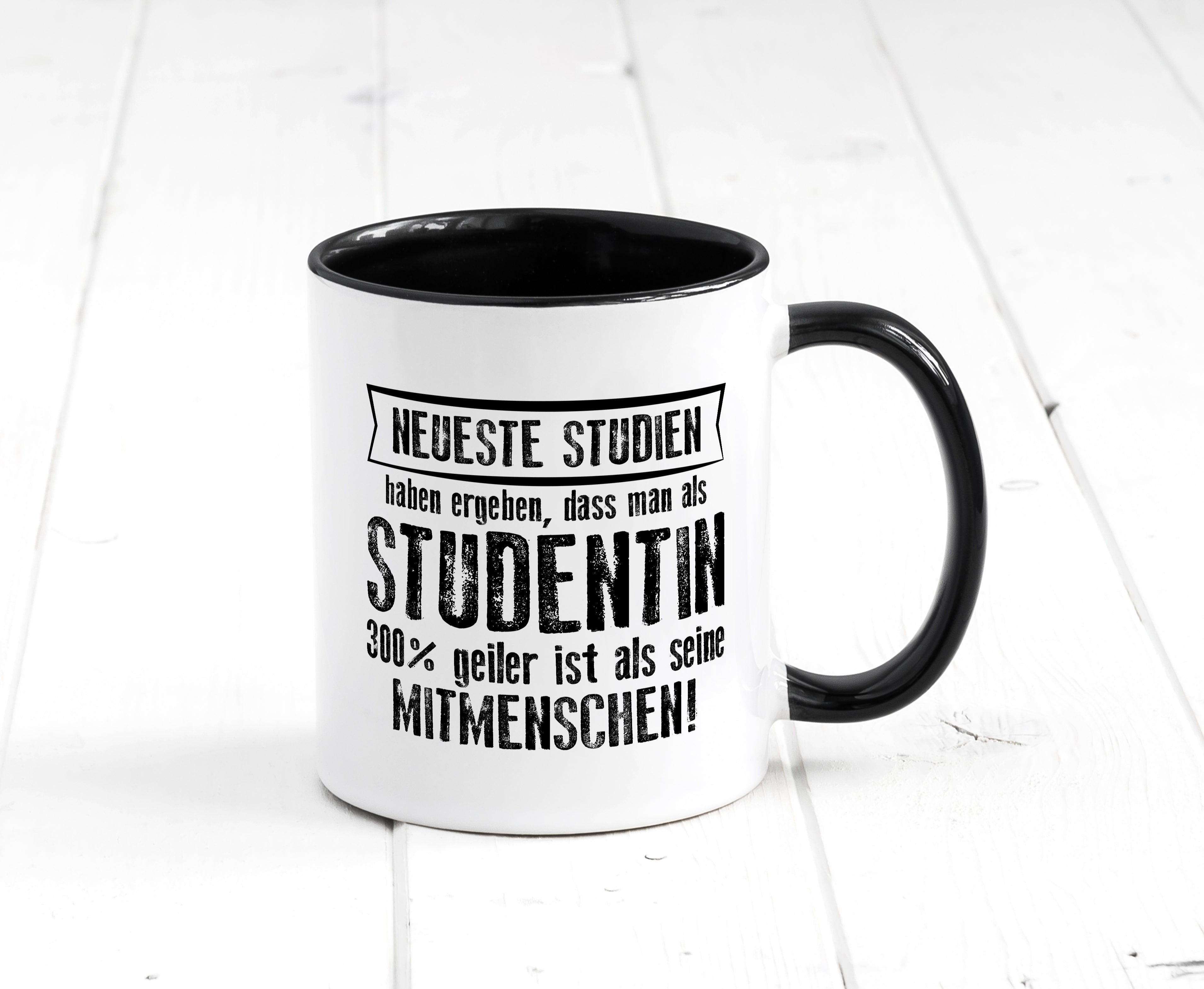 Neuste Studien: Studentin | Uni | Studium | Universität Tasse Weiß - Schwarz - Kaffeetasse / Geschenk / Familie