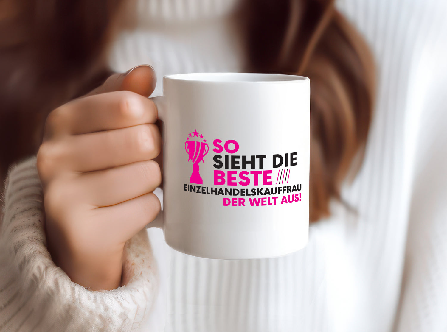 Die Weltbeste Einzelhandelskauffrau | Einzelhandel - Tasse Weiß - Kaffeetasse / Geschenk / Familie