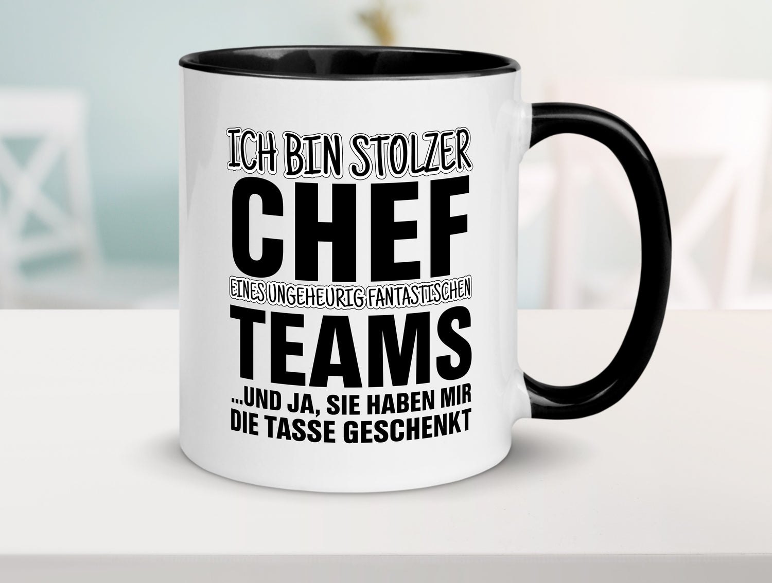 Stolzer Chef Tasse Weiß - Schwarz - Kaffeetasse / Geschenk / Familie