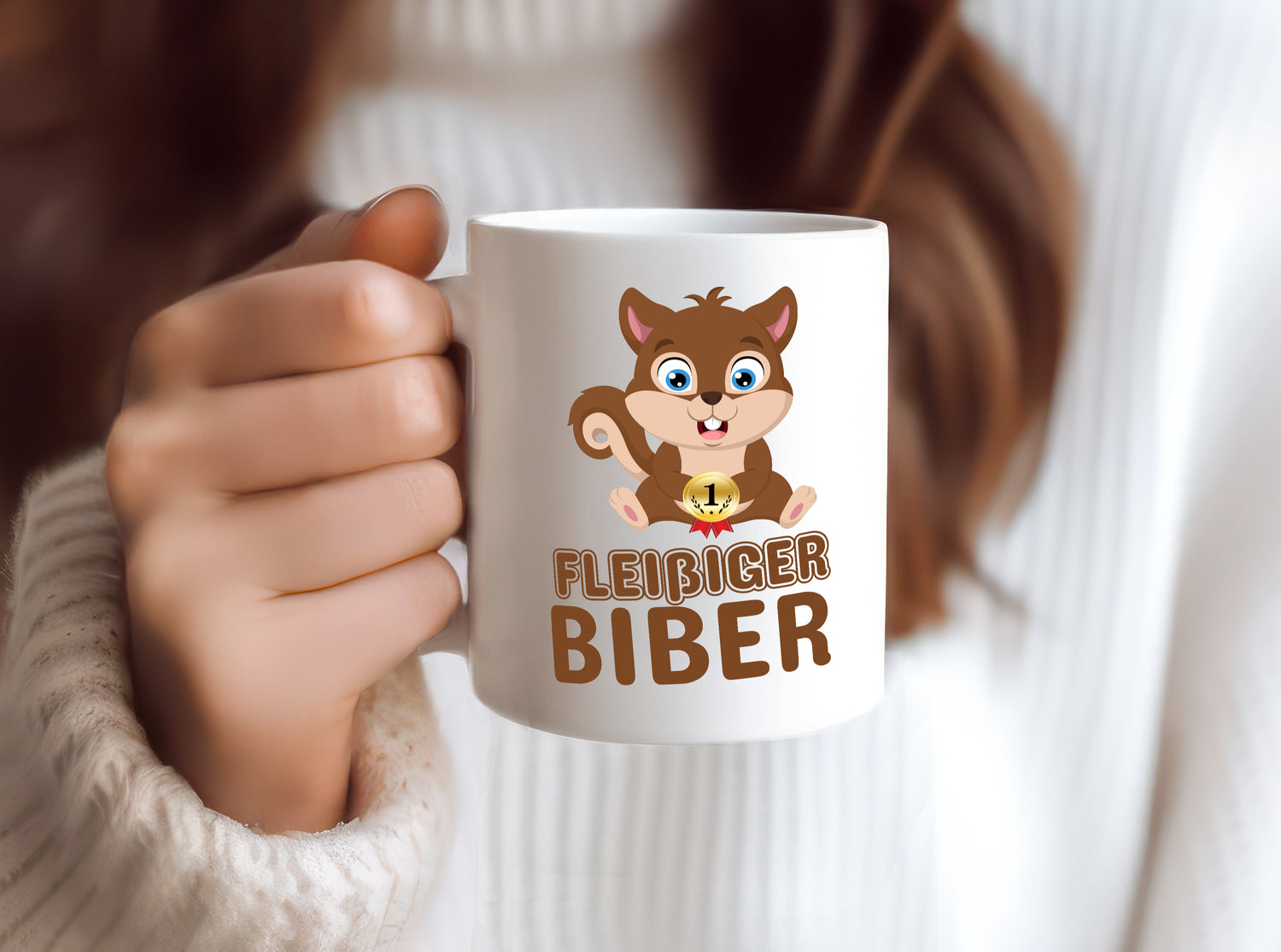 Fleißiger Biber | Motiv Tasse | Kinder Geburtstag - Tasse Weiß - Kaffeetasse / Geschenk / Familie