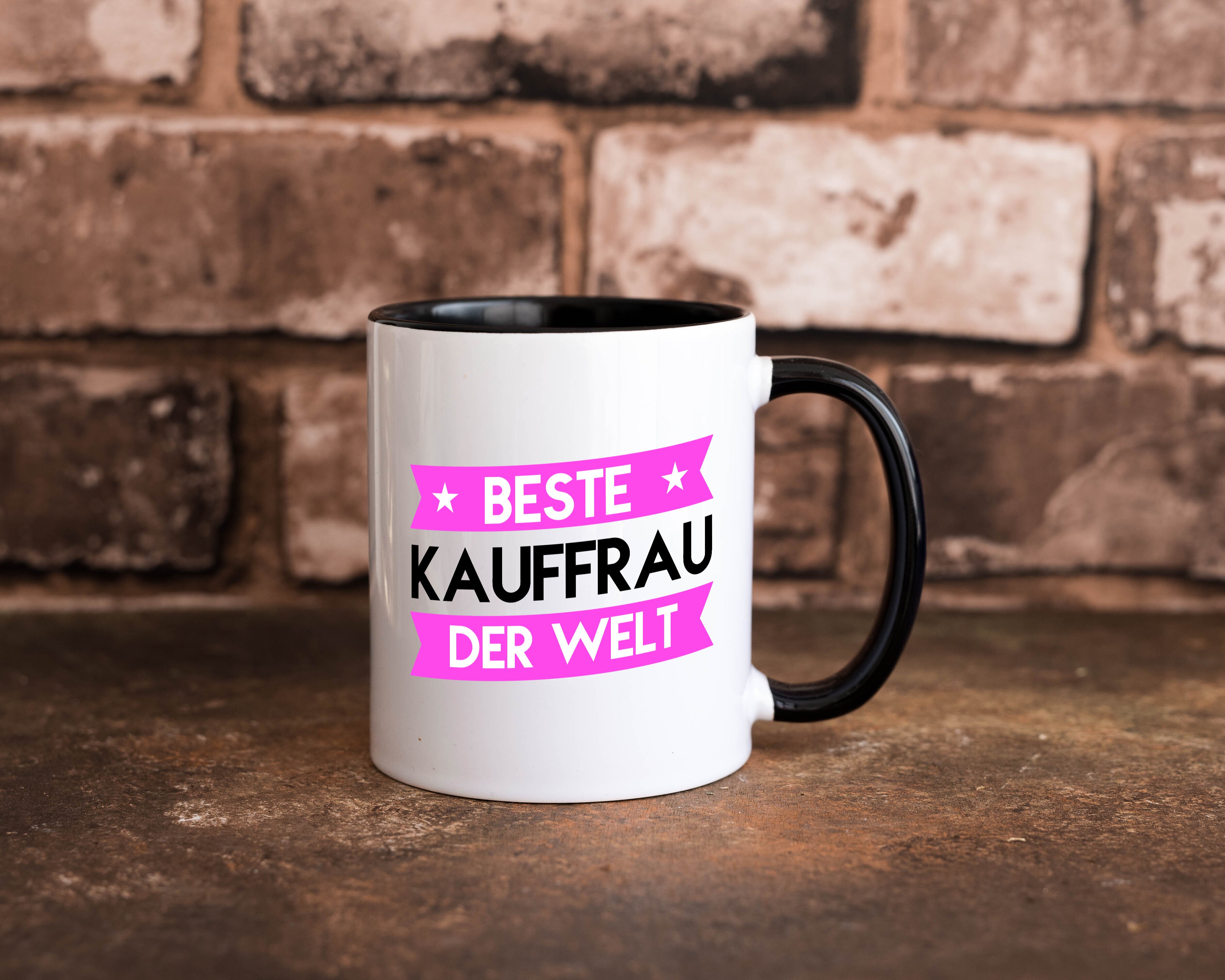 Beste Kauffrau | Kauffrauen Tasse Weiß - Schwarz - Kaffeetasse / Geschenk / Familie