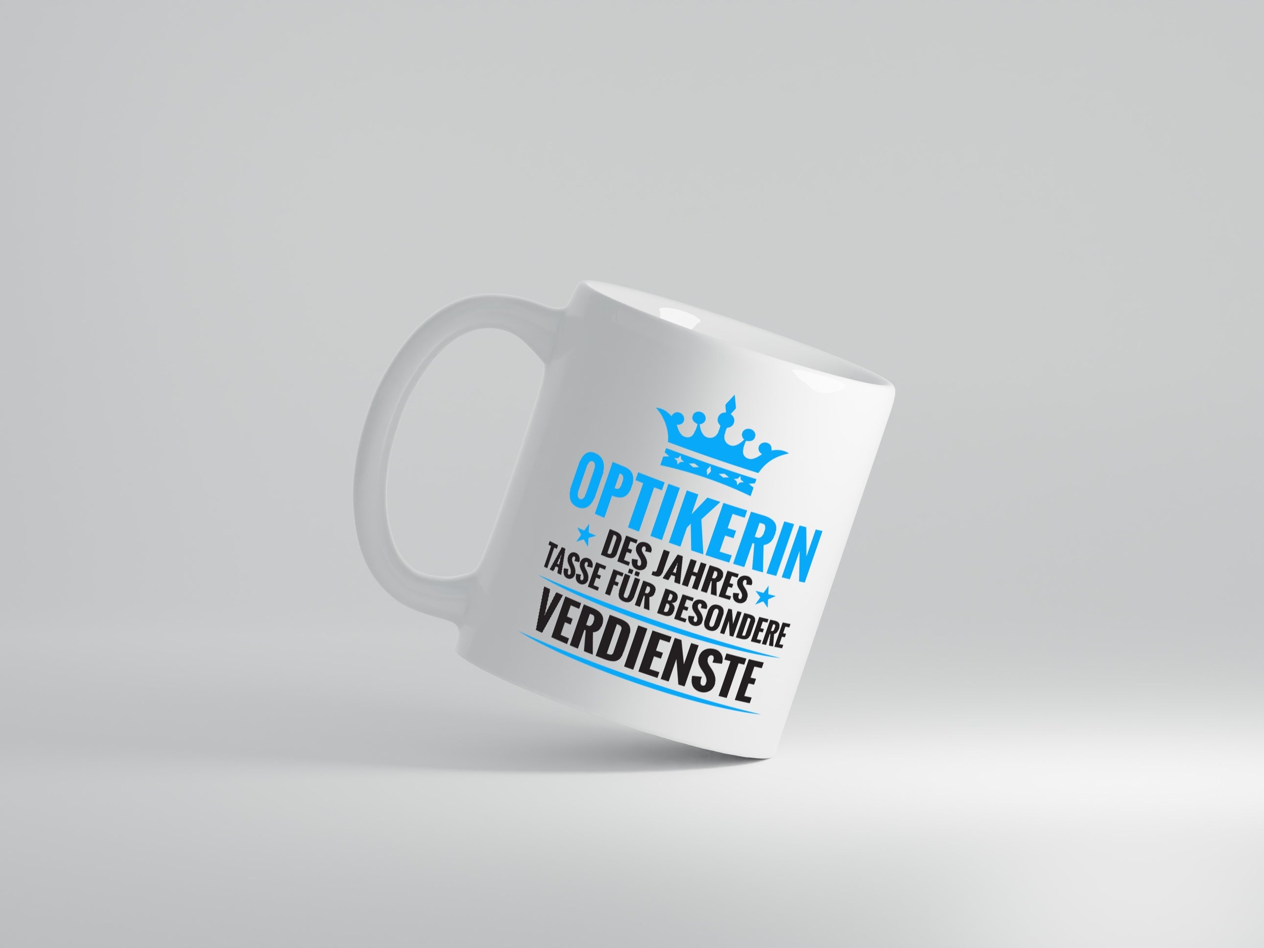 Besonderer Verdienst: Optikerin | Augenoptik - Tasse Weiß - Kaffeetasse / Geschenk / Familie