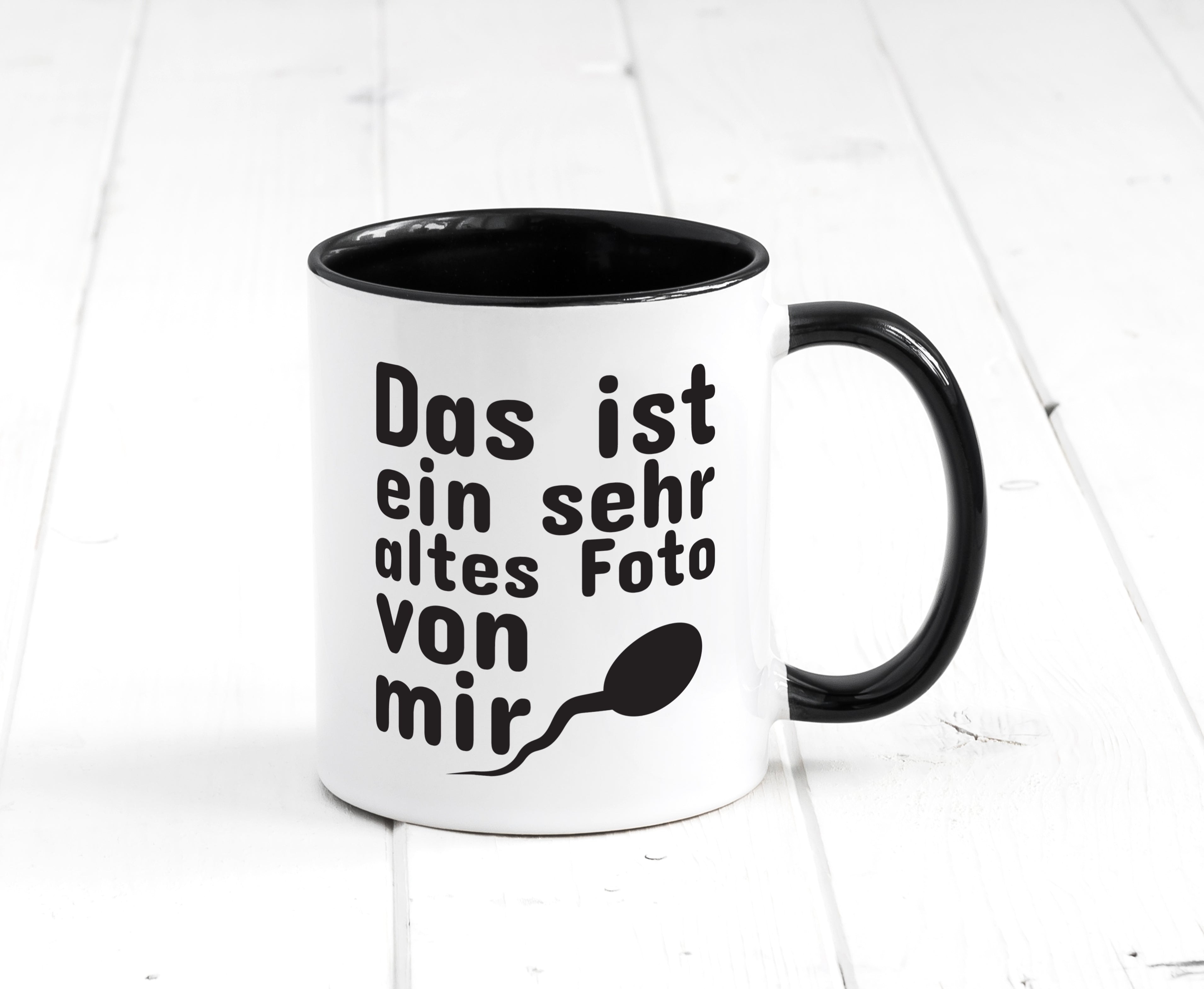 Sehr altes Foto von mir | lustige Tasse | Männer Humor Tasse Weiß - Schwarz - Kaffeetasse / Geschenk / Familie