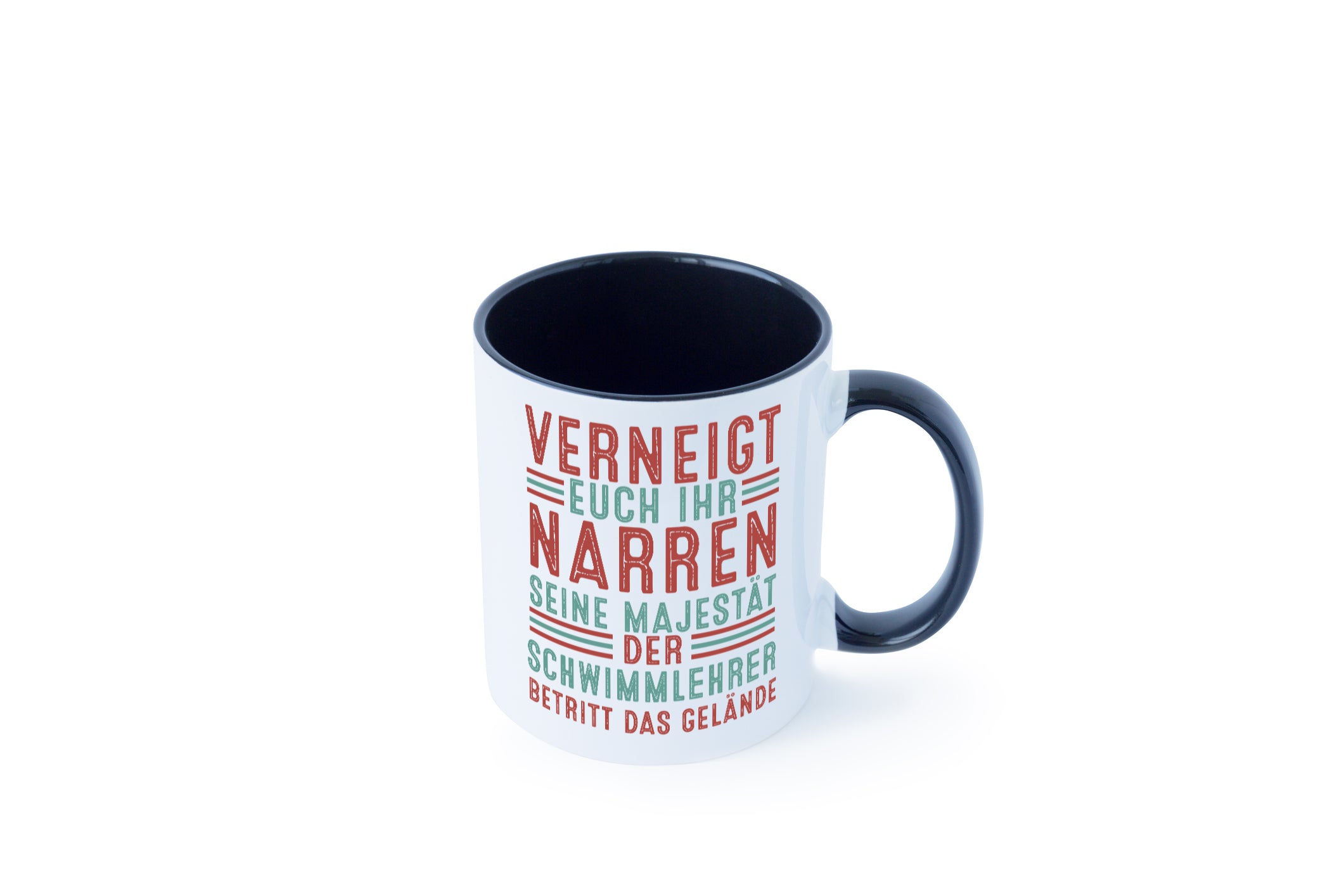 Verneigt euch: Schwimmlehrer | Lehrer | schwimmen Tasse Weiß - Schwarz - Kaffeetasse / Geschenk / Familie