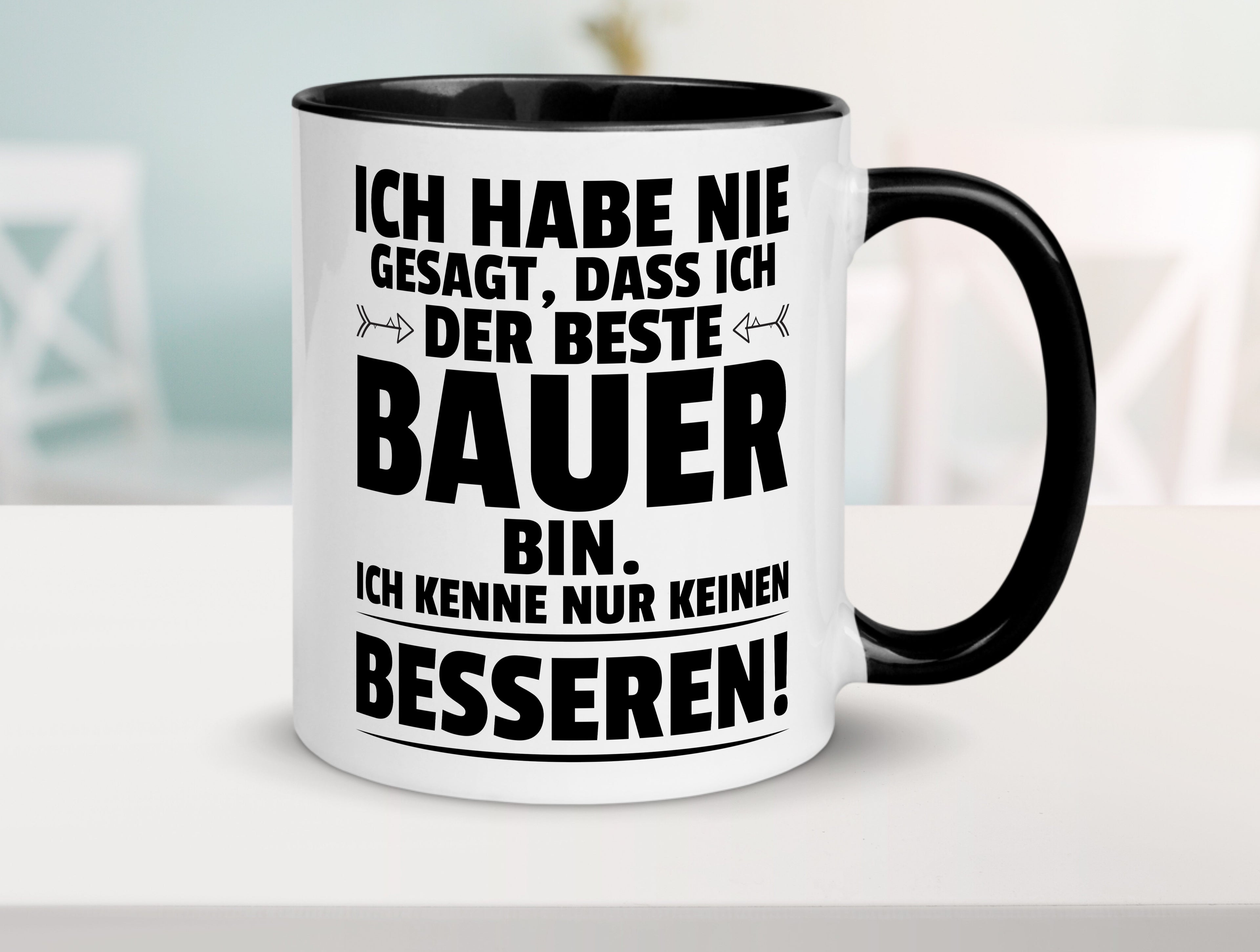 Der Beste Bauer | Bauernhof | Landwirtschaft Tasse Weiß - Schwarz - Kaffeetasse / Geschenk / Familie