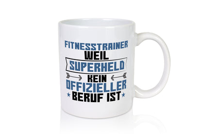 Superheld Fitnesstrainer | Personal Trainer | Sport - Tasse Weiß - Kaffeetasse / Geschenk / Familie