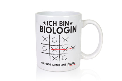 Lösung Finden: Biologin | Biologie | Naturforscherin - Tasse Weiß - Kaffeetasse / Geschenk / Familie