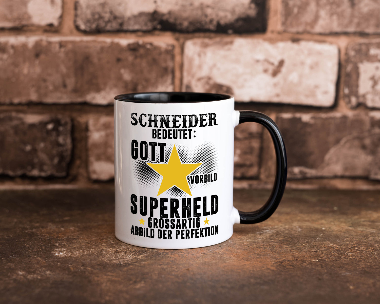 Bedeutung von Schneider | Beruf Schneiderei Tasse Weiß - Schwarz - Kaffeetasse / Geschenk / Familie