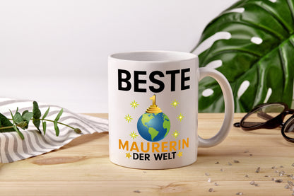 Welt Beste Maurerin - Tasse Weiß - Kaffeetasse / Geschenk / Familie