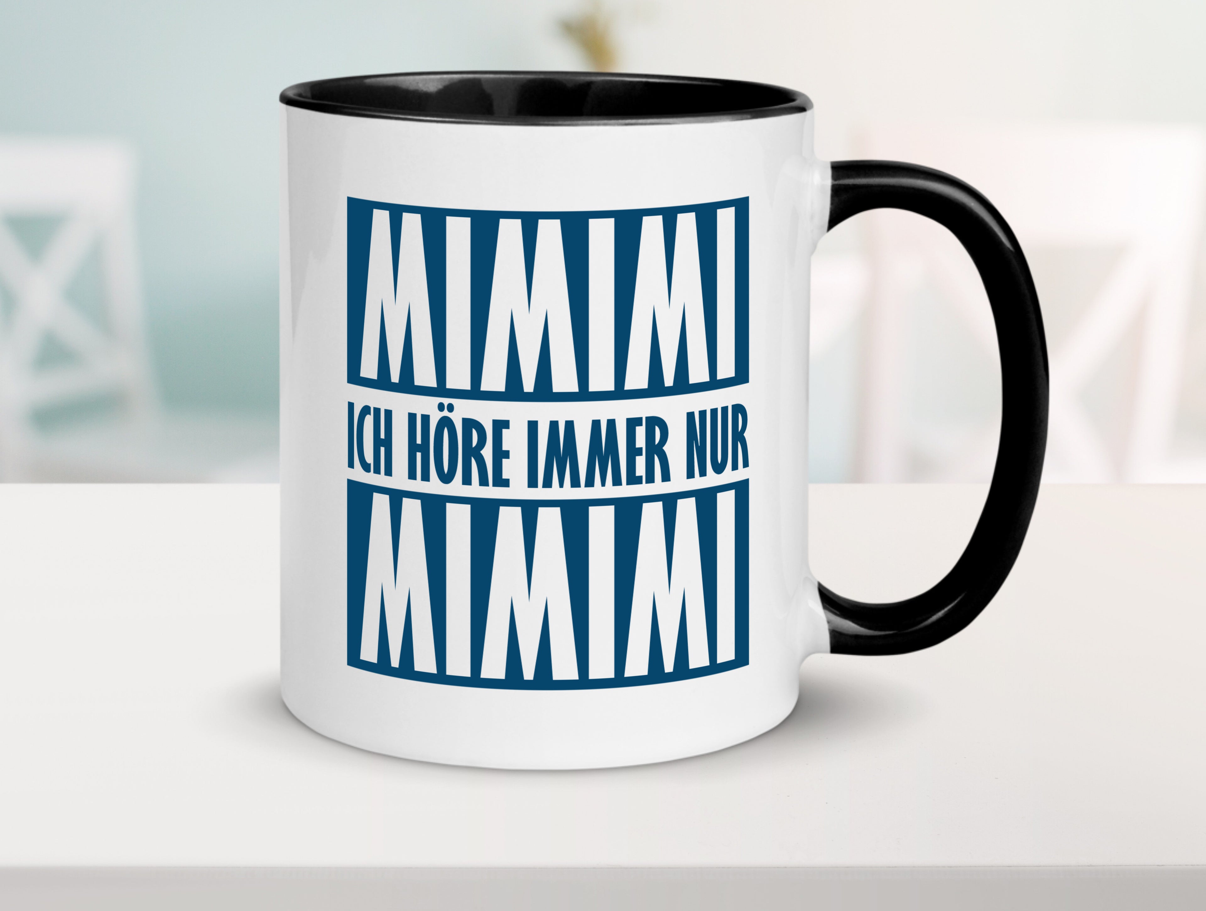 Ich höre nur Mimimi Tasse Weiß - Schwarz - Kaffeetasse / Geschenk / Familie