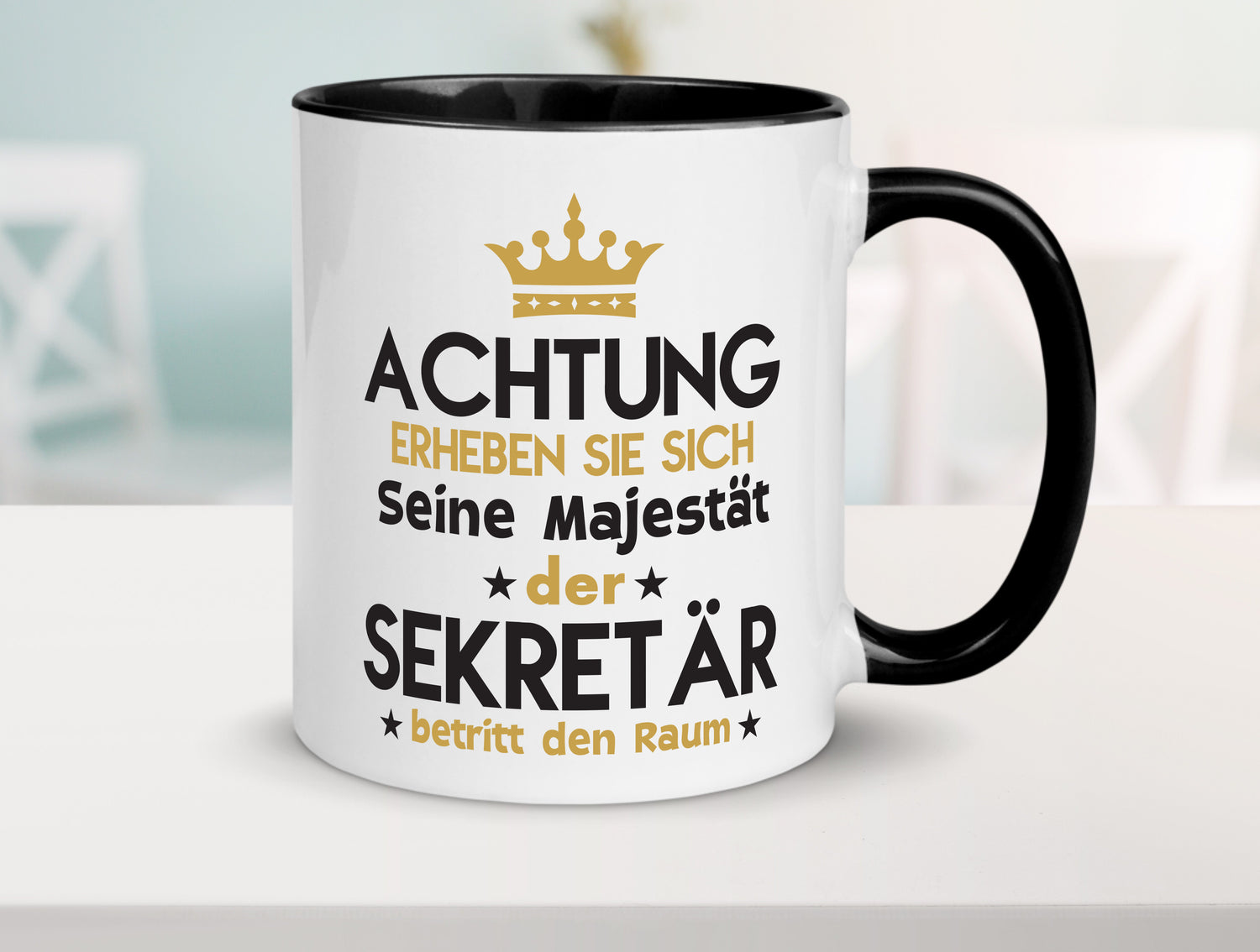 Seine Majestät Sekretär | Büro Tasse Weiß - Schwarz - Kaffeetasse / Geschenk / Familie