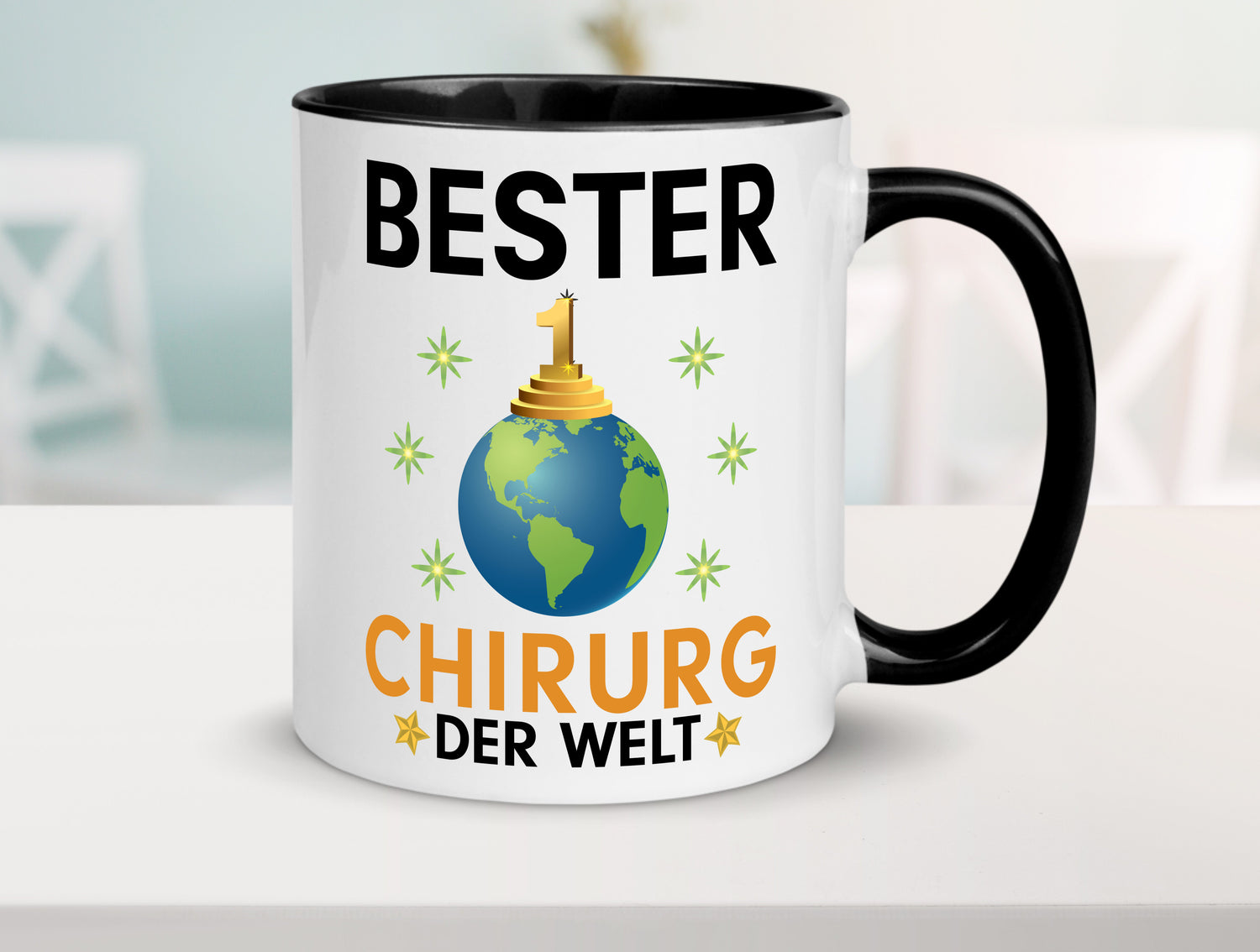 Welt Bester Chirurg | Medizin | Chirurgie | Krankenhaus Tasse Weiß - Schwarz - Kaffeetasse / Geschenk / Familie