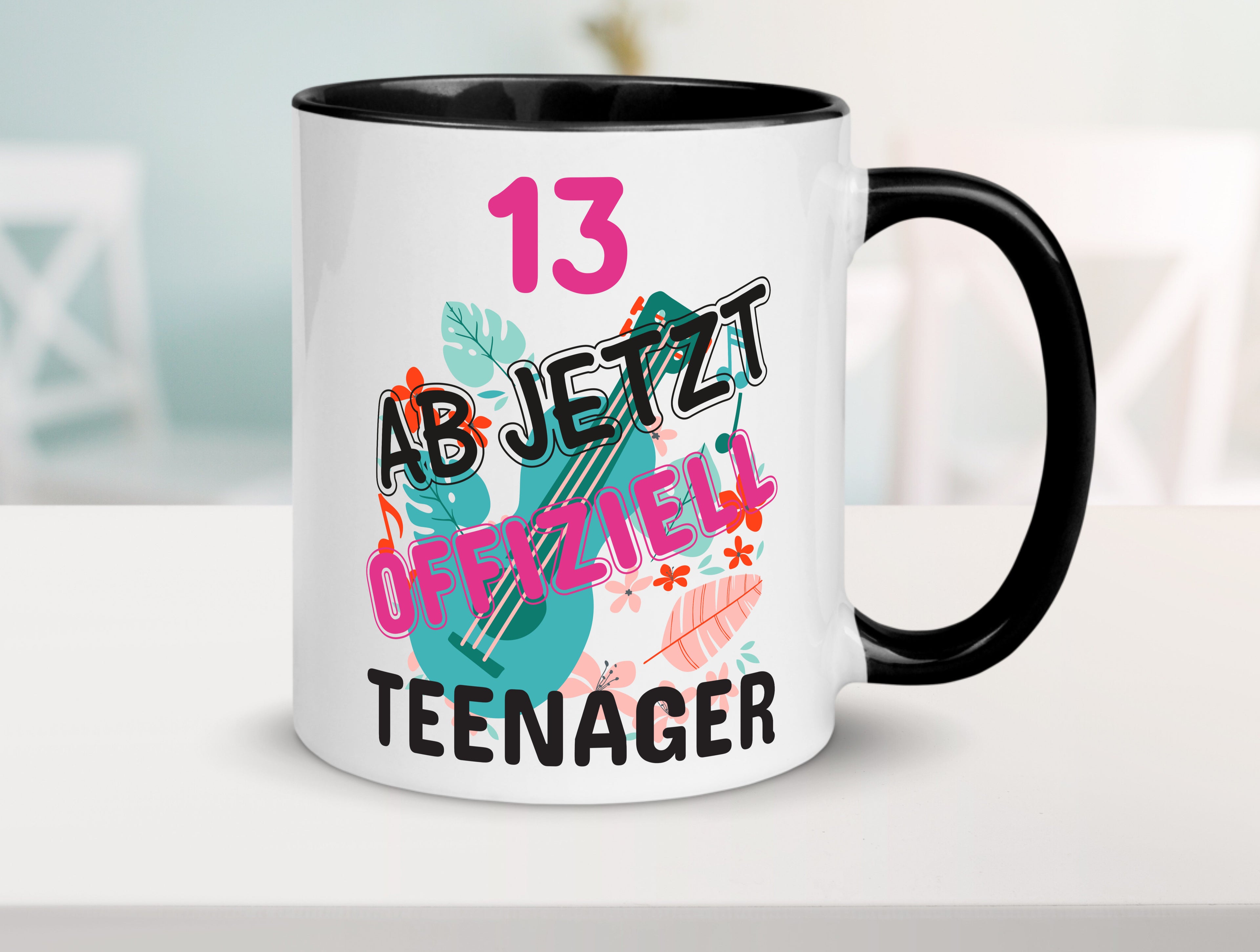 13. Geburtstag | Mädchen Tasse | Teenager Spruch Tasse Weiß - Schwarz - Kaffeetasse / Geschenk / Familie